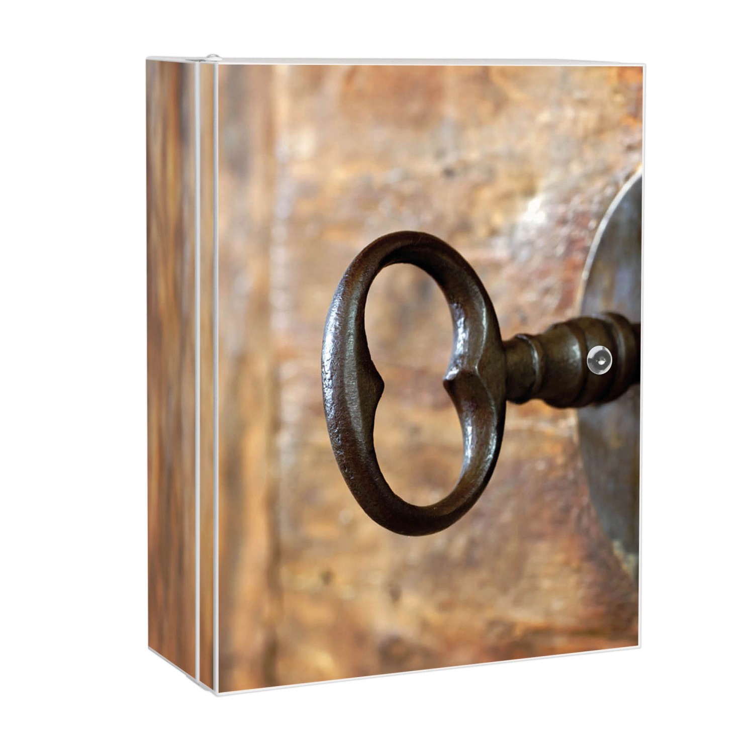 Banjado XXL Medizinschrank Abschliessbar 35x46x15cm Arzneischrank Weiß Aus Metall Mit Motiv Schlüssel