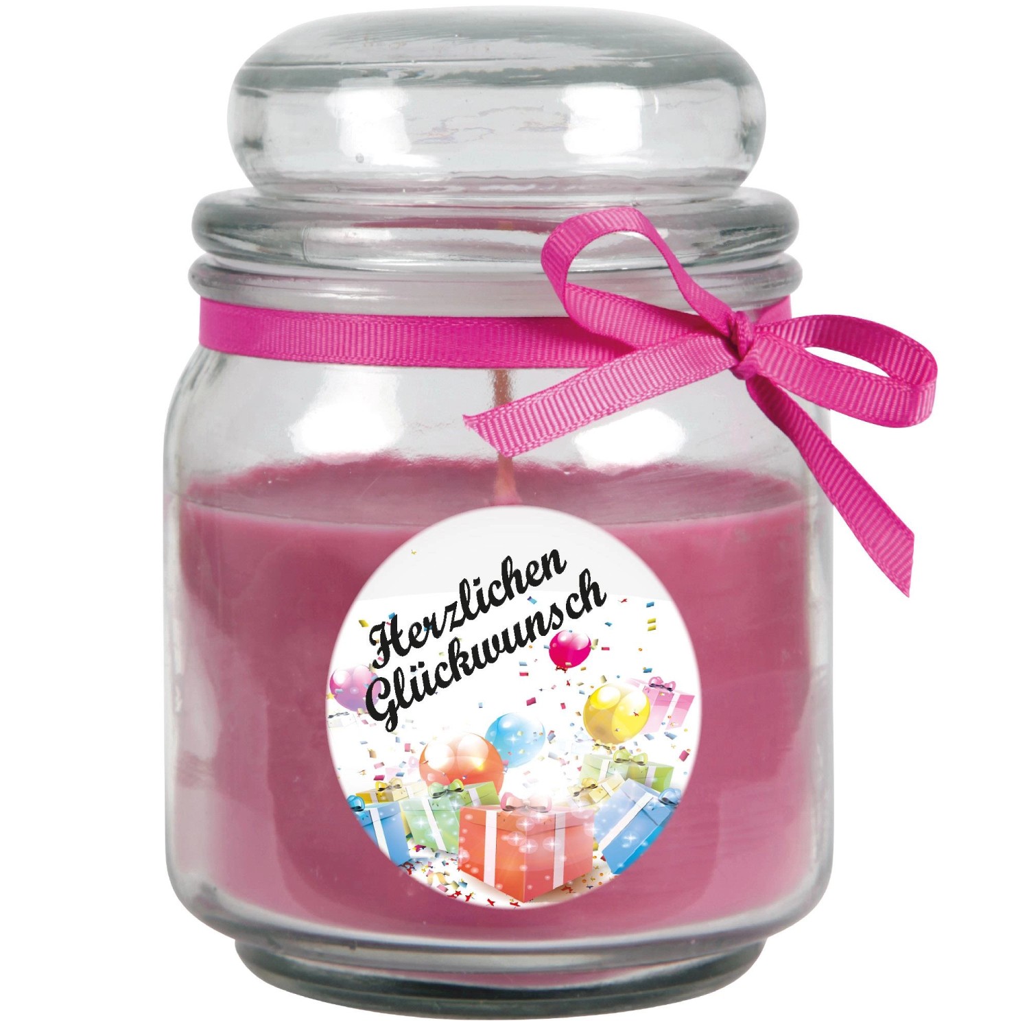 HS Candle Duftkerze & Glas Happy Birthday Bonbon Lavendel Geschenke