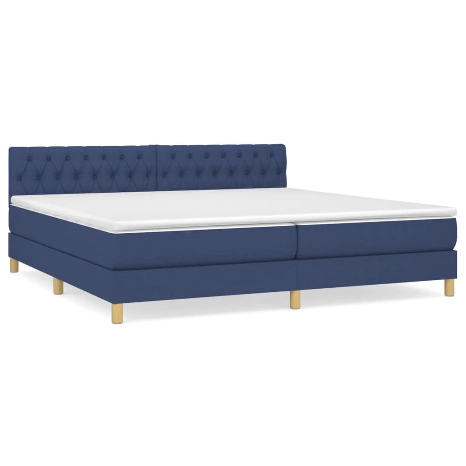 vidaXL Boxspringbett mit Matratze Blau 200x200 cm Stoff1389645