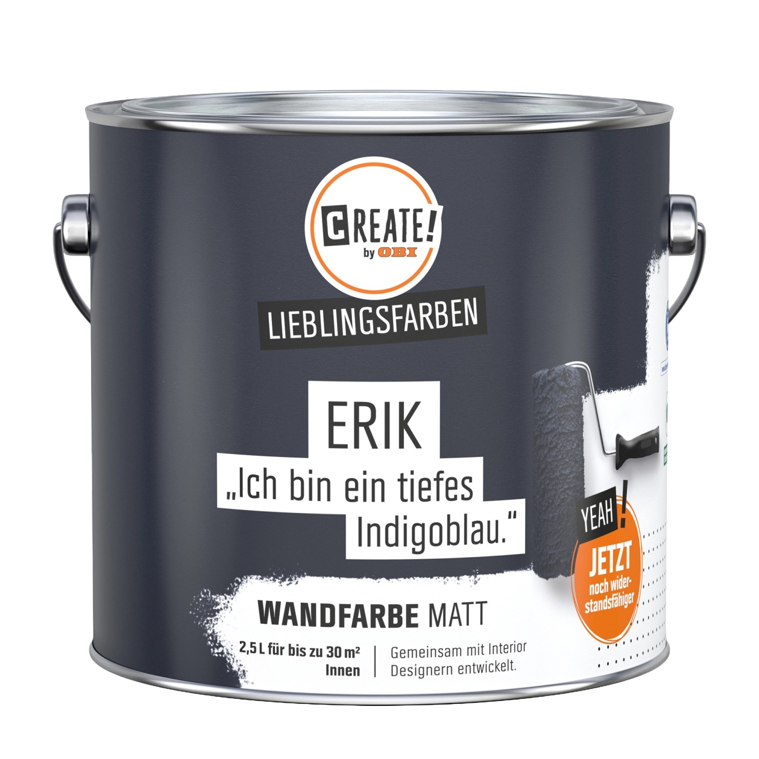 CREATE! by OBI Wandfarbe Lieblingsfarbe Erik Indigoblau Matt 2,5 l
