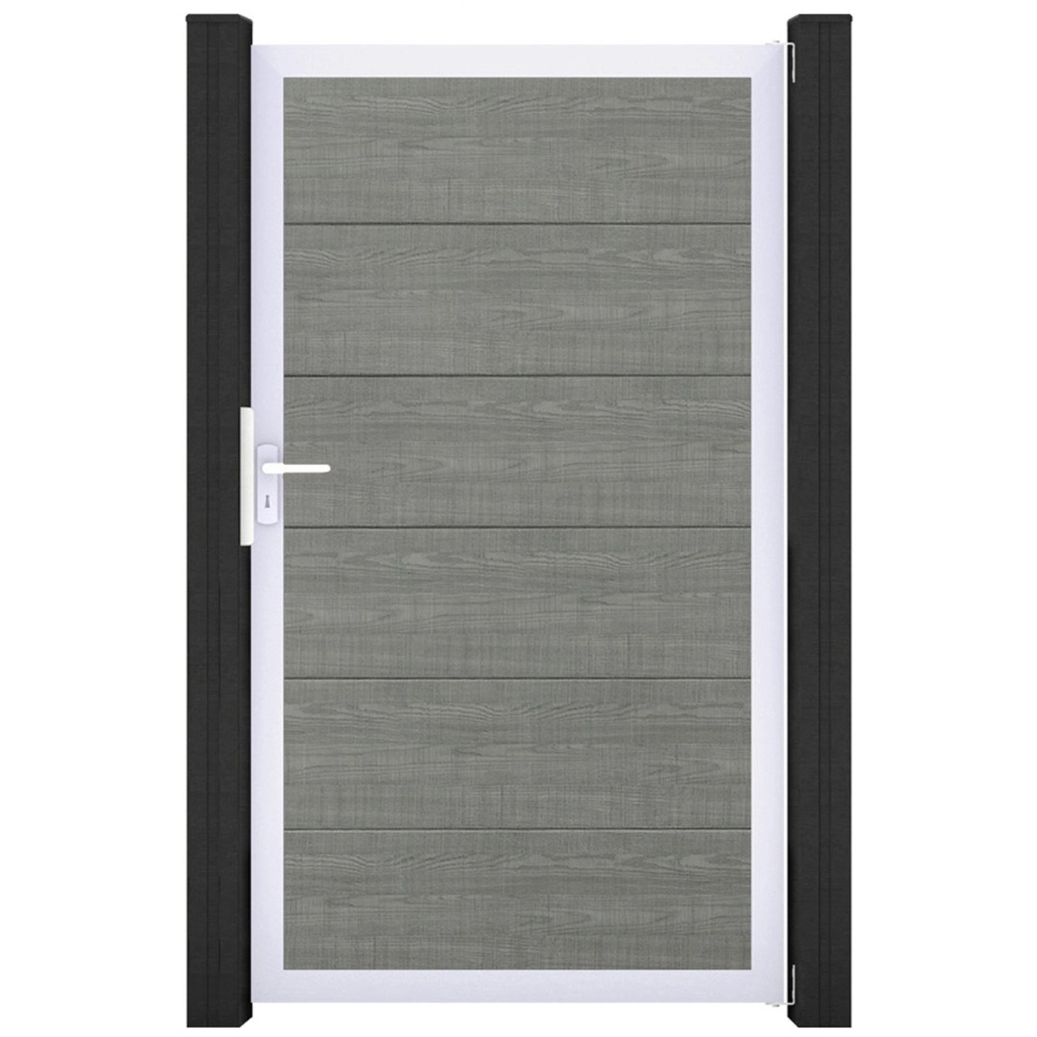 GroJa Steckzaun Tor BasicLine Universal-DIN EV1 Grey Ash Cut