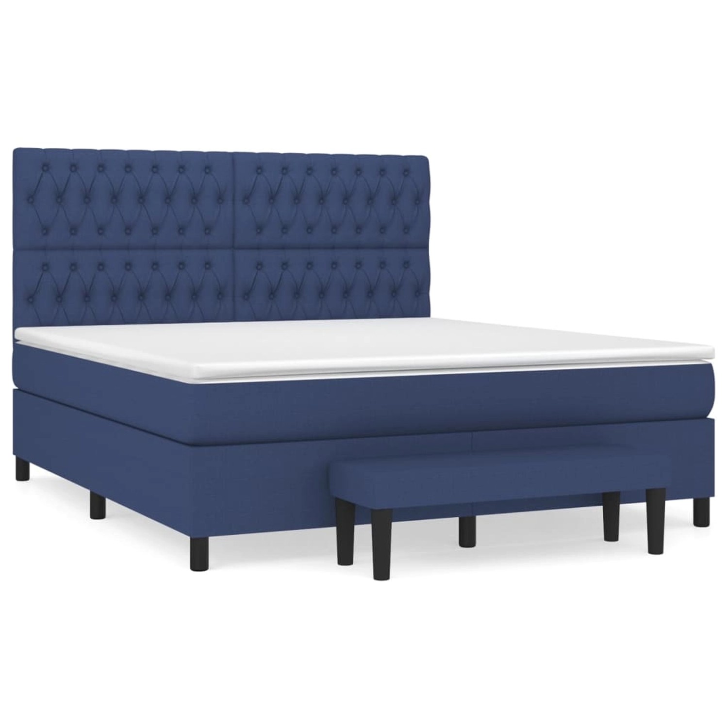 vidaXL Boxspringbett mit Matratze Blau 180x200 cm Stoff1392990