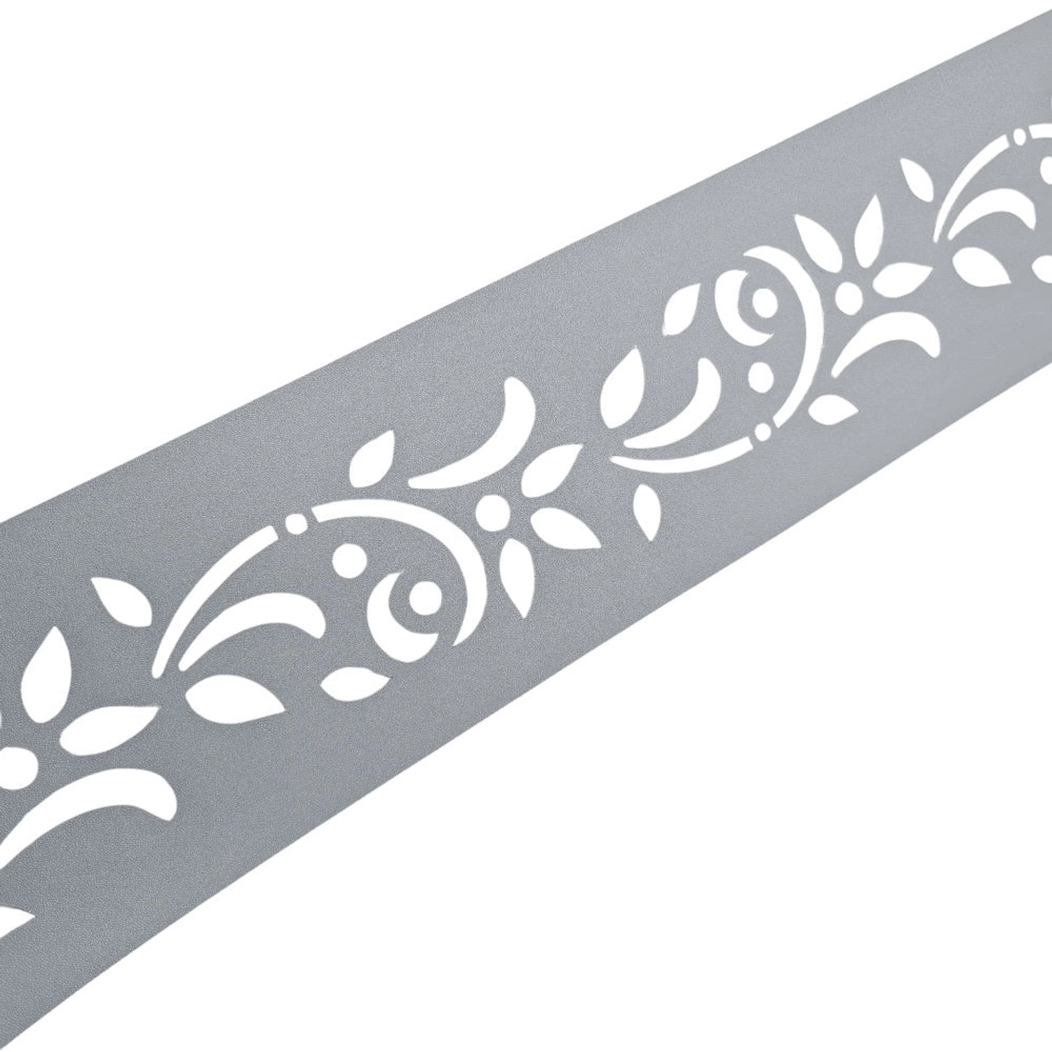 zaunzu Sichtschutz PREMIUM Dekor Floral1 Sichtschutz Fenstergrau 2,55m