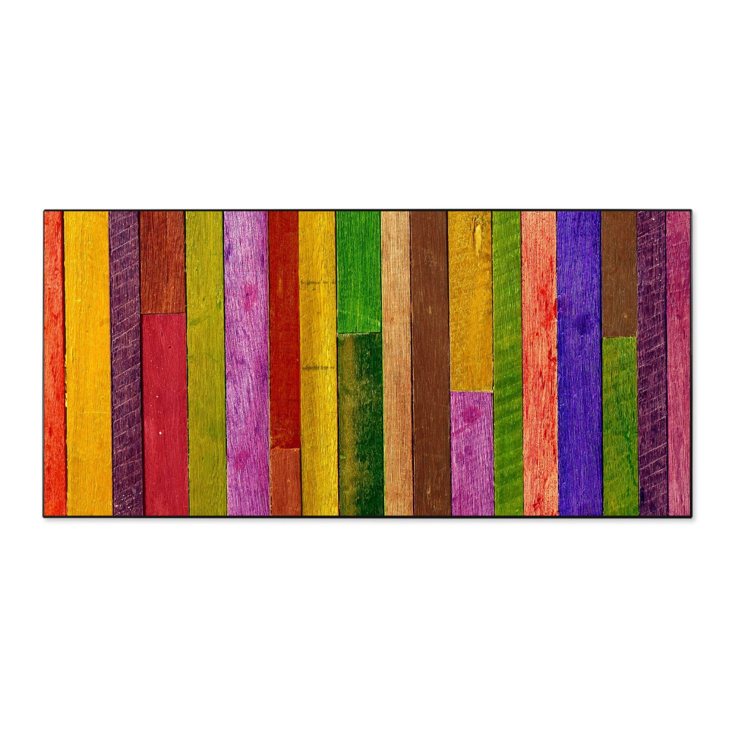 Banjado Magnettafel 78x37cm Magnetwand Schwarz Aus Metall Magnetpinnwand Pinnwand Inkl. 4 Magnete Motiv Holz Collage Bunt