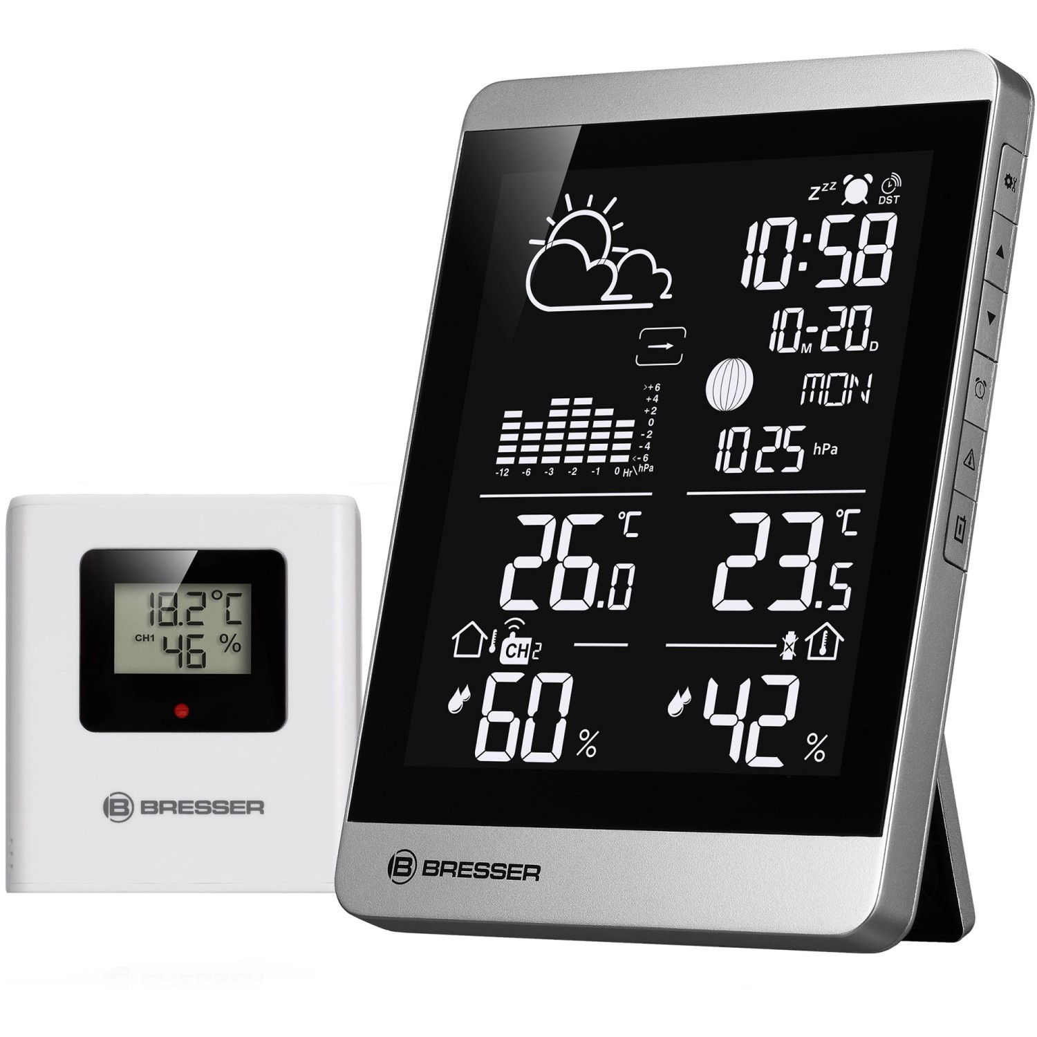 Bresser Funk-Wetterstation ClimateTemp NDV-NEO Silber-Schwarz
