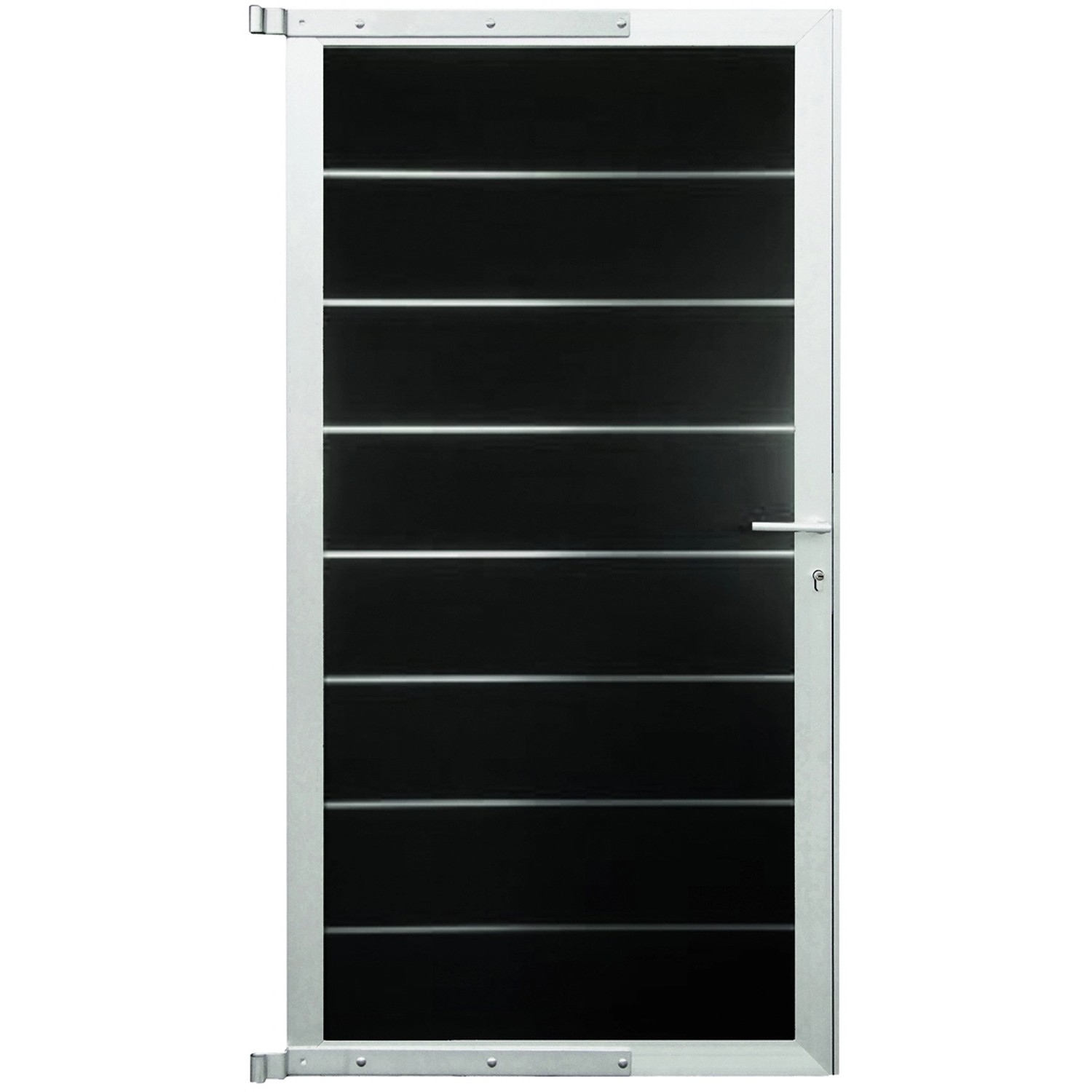 T & J Tor für Sichtschutzzaun Gotland 90 cm x 175 cm Schiefergrau/ Silber