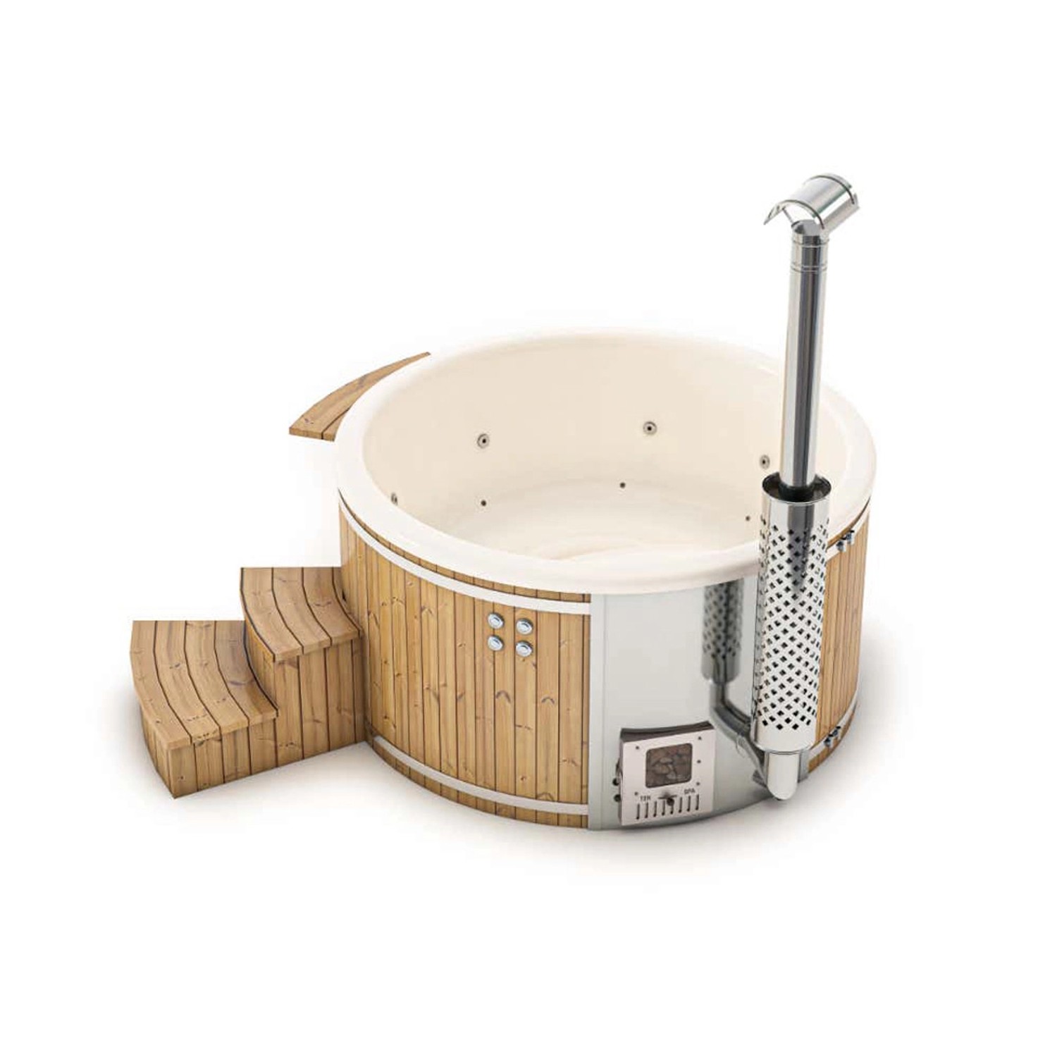 Finntherm Hot Tub Stockholm Spa Edition Cremeweiß Ø 220 cm