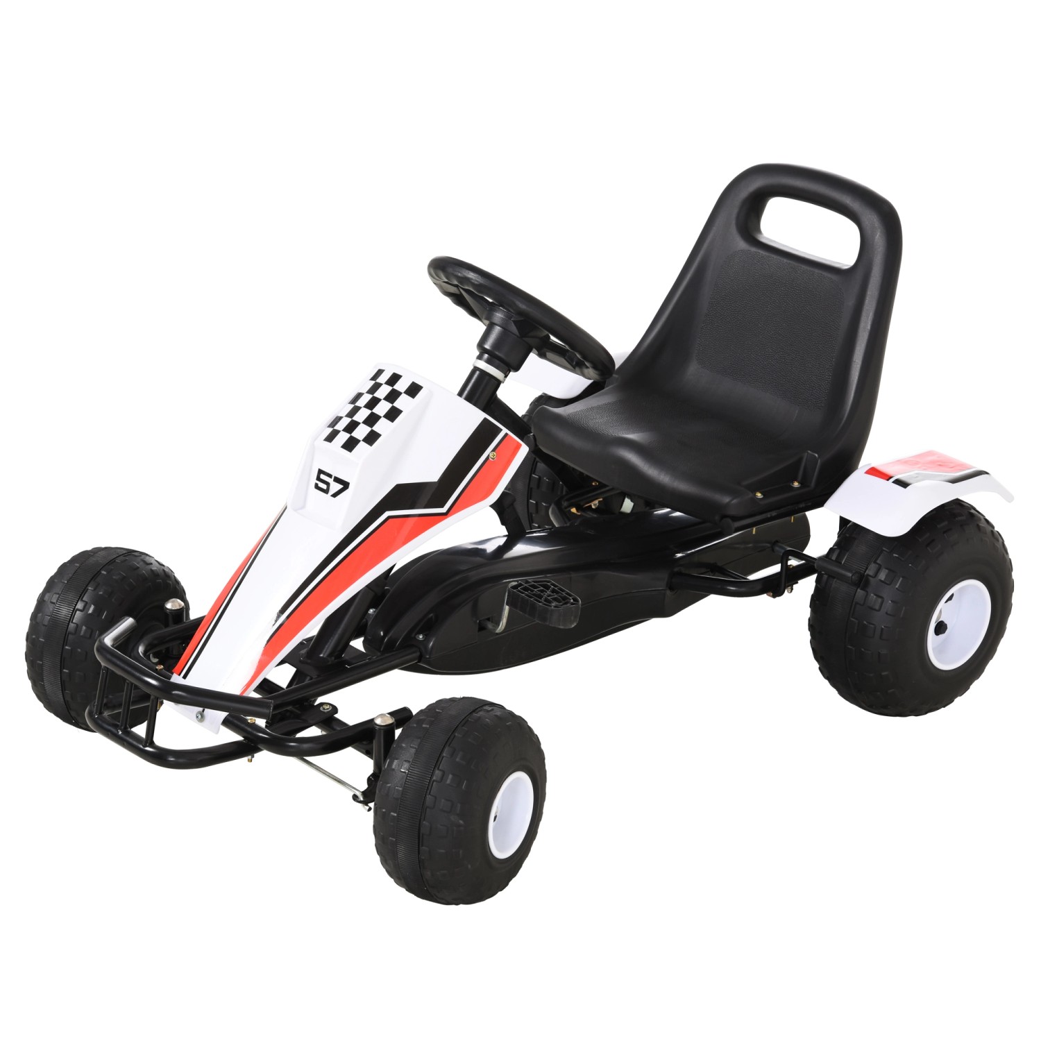 HOMCOM Go Kart Kinderfahrzeug mit Pedal Bremsen Sitz