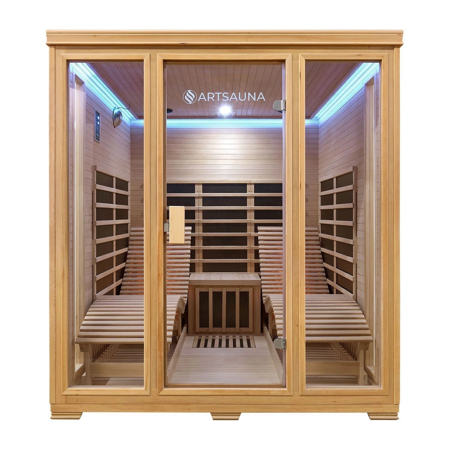 Artsauna Infrarotkabine Wärmekabine Billund mit Dual Heizsystem und Hemlockholz