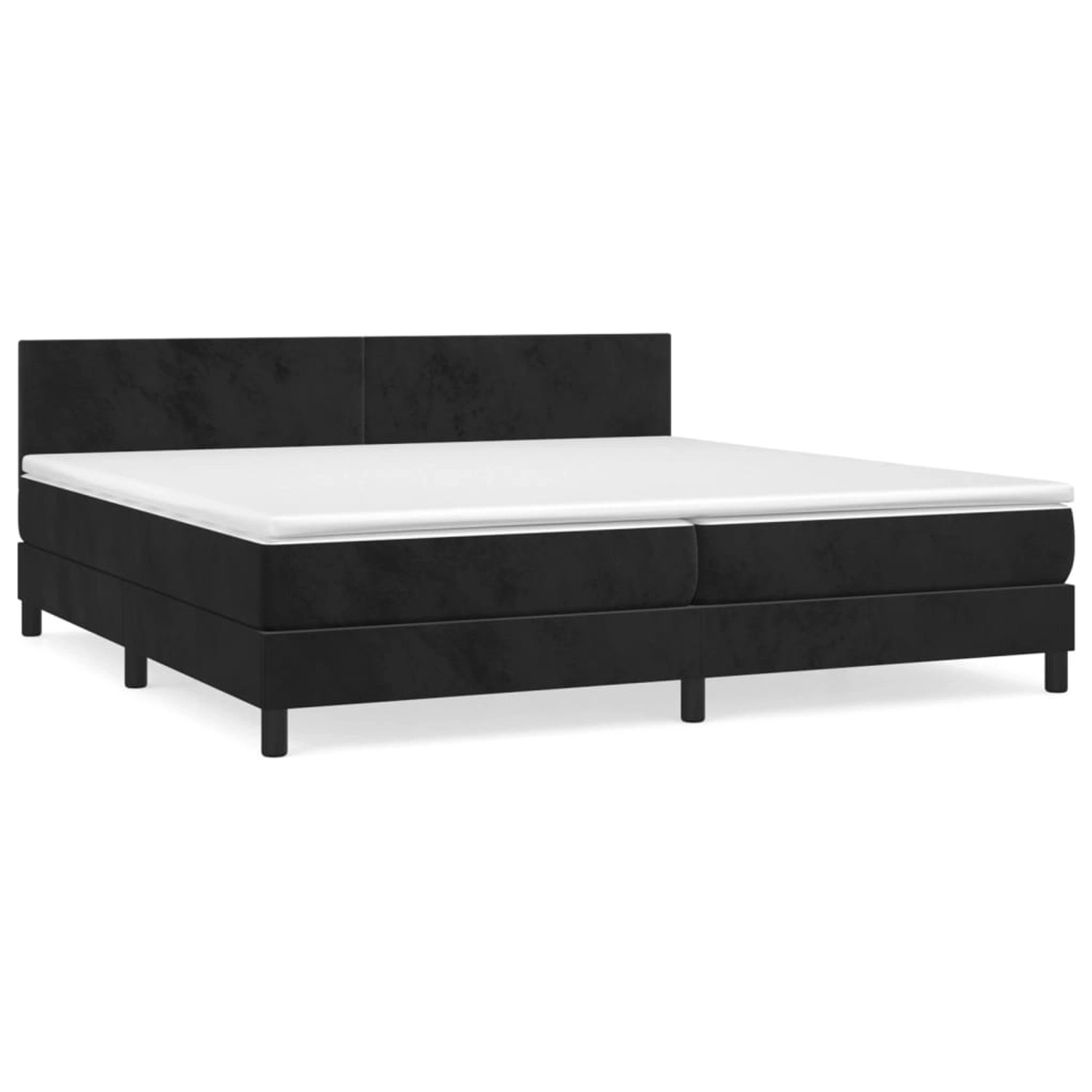 vidaXL Boxspringbett mit Matratze Schwarz 200x200 cm Samt1389871