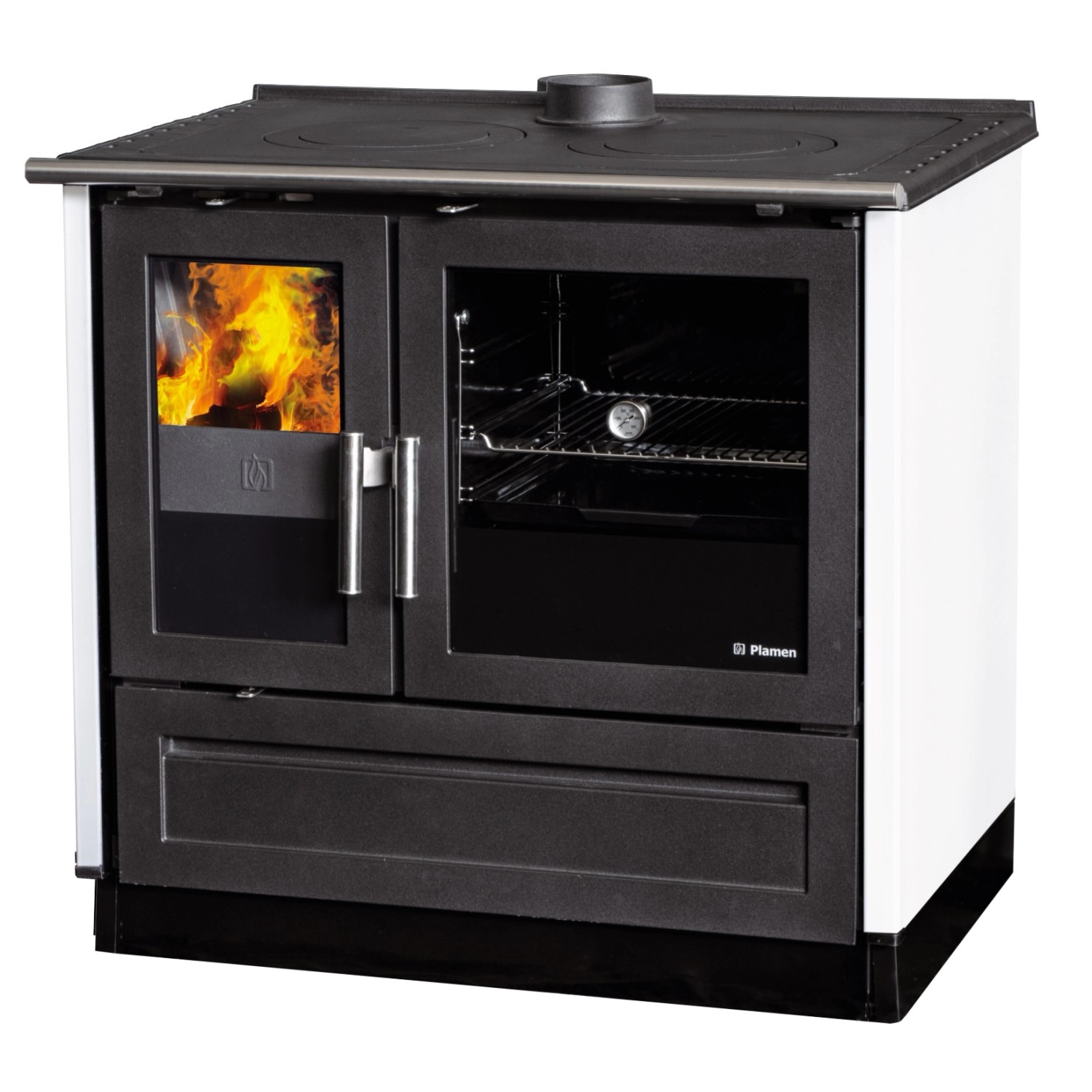 Plamen Küchenofen Holzherd Modell 910 Weiß mit 9 kW