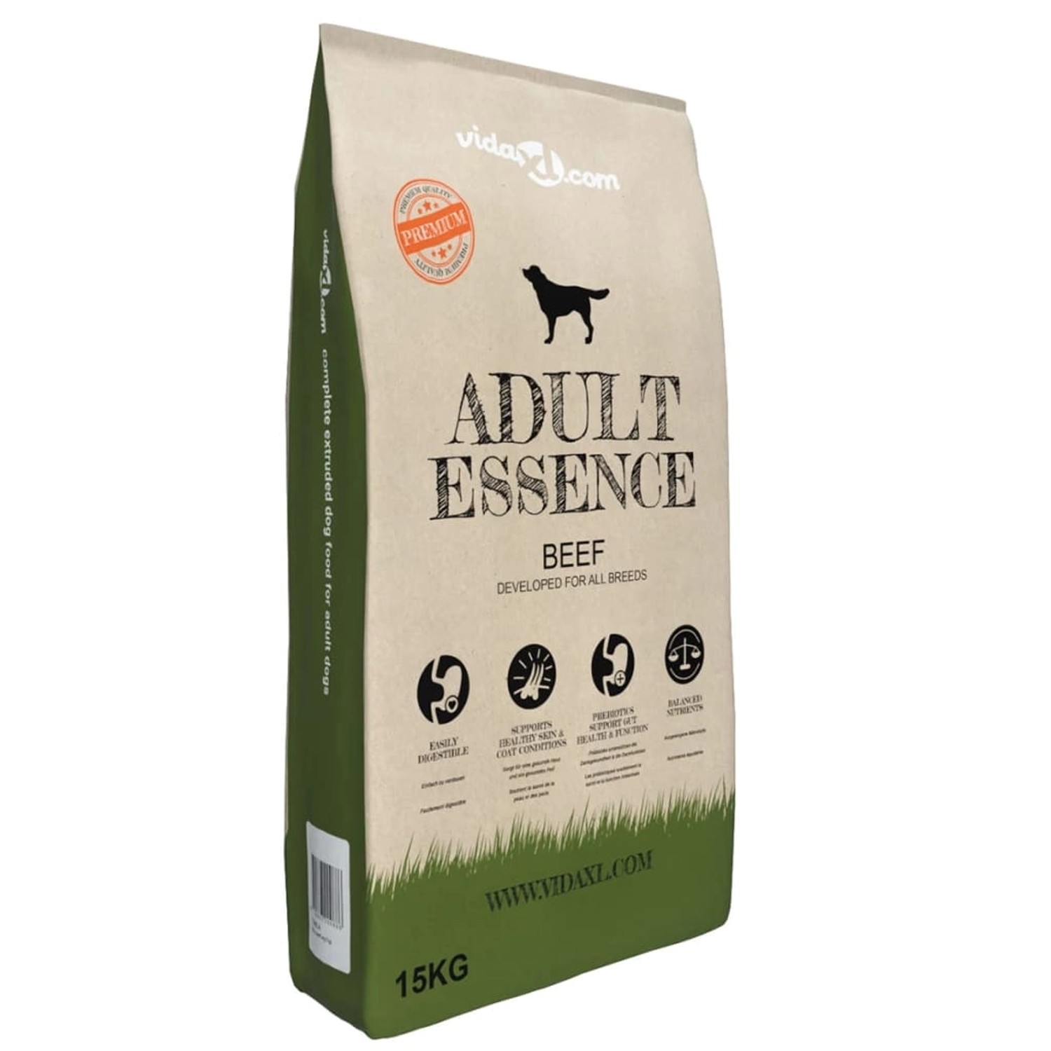 vidaXL Trockenfutter für Hunde Adult Essence Beef 15 kg 170490