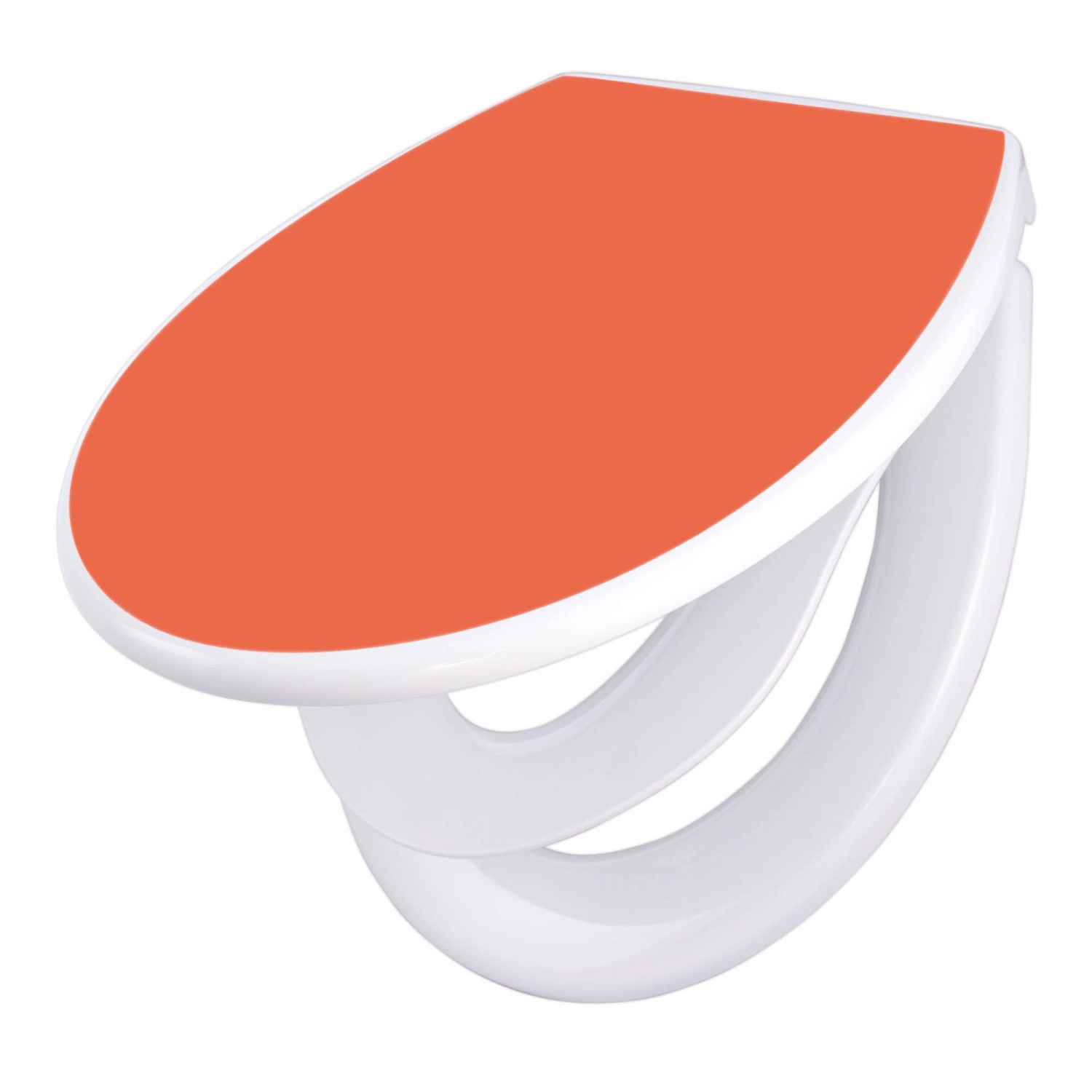 Banjado Familien WC Sitz Mit Absenkautomatik Universeller Klodeckel Mit Kindersitz Hochwertiges Polypropylen Mit Motiv Orange