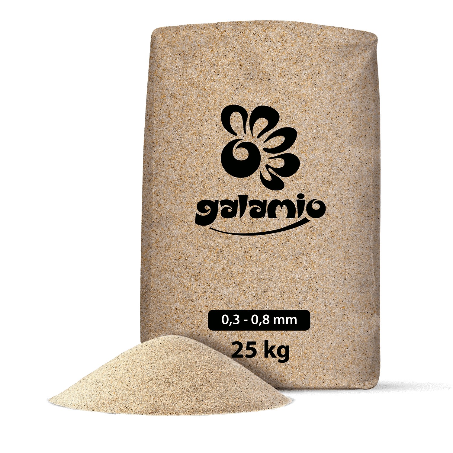 Galamio Quarzsand 0,4 - 1,2 mm 25kg x 12 Sack 300kg Palette