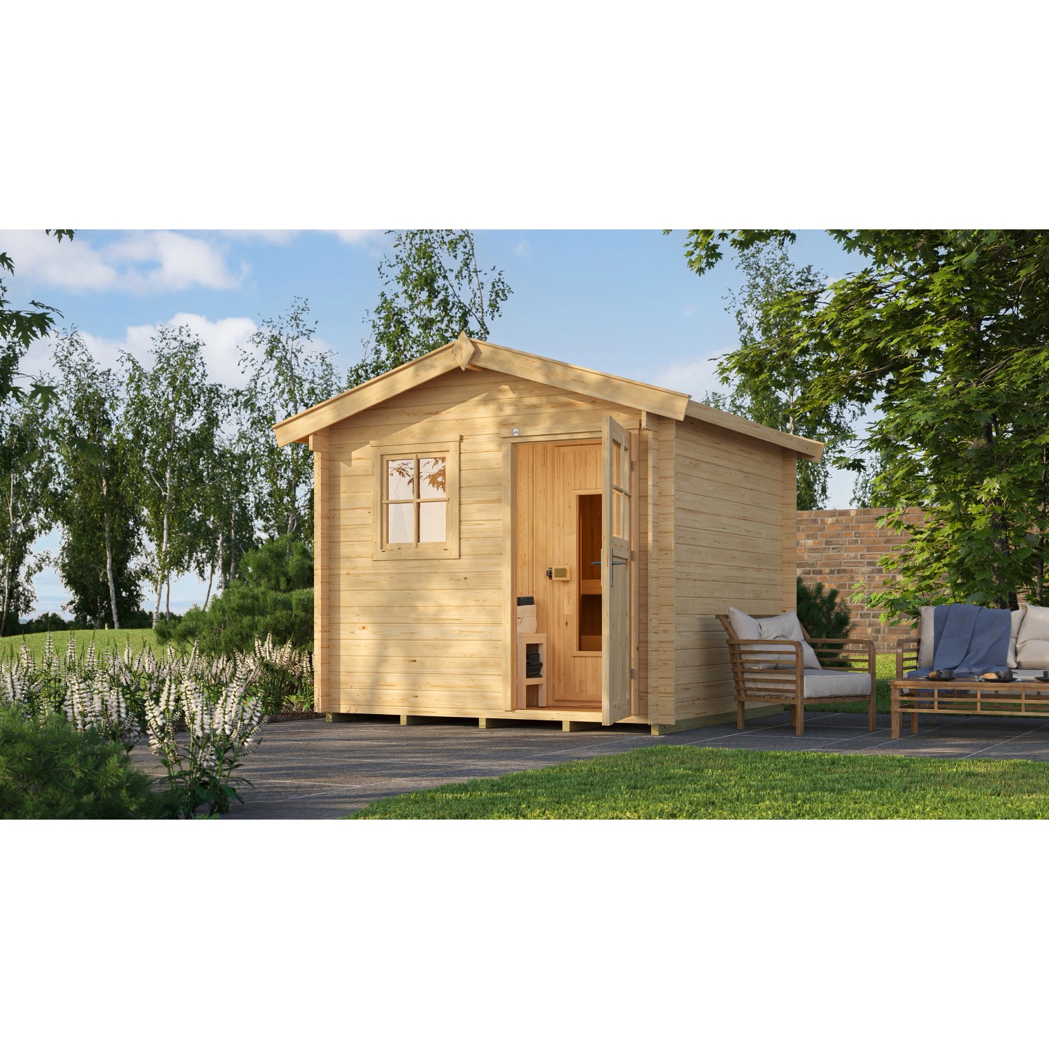 Weka Saunahaus Mikkeli Sparset Saunaofen BioS 7,5 kW Natur