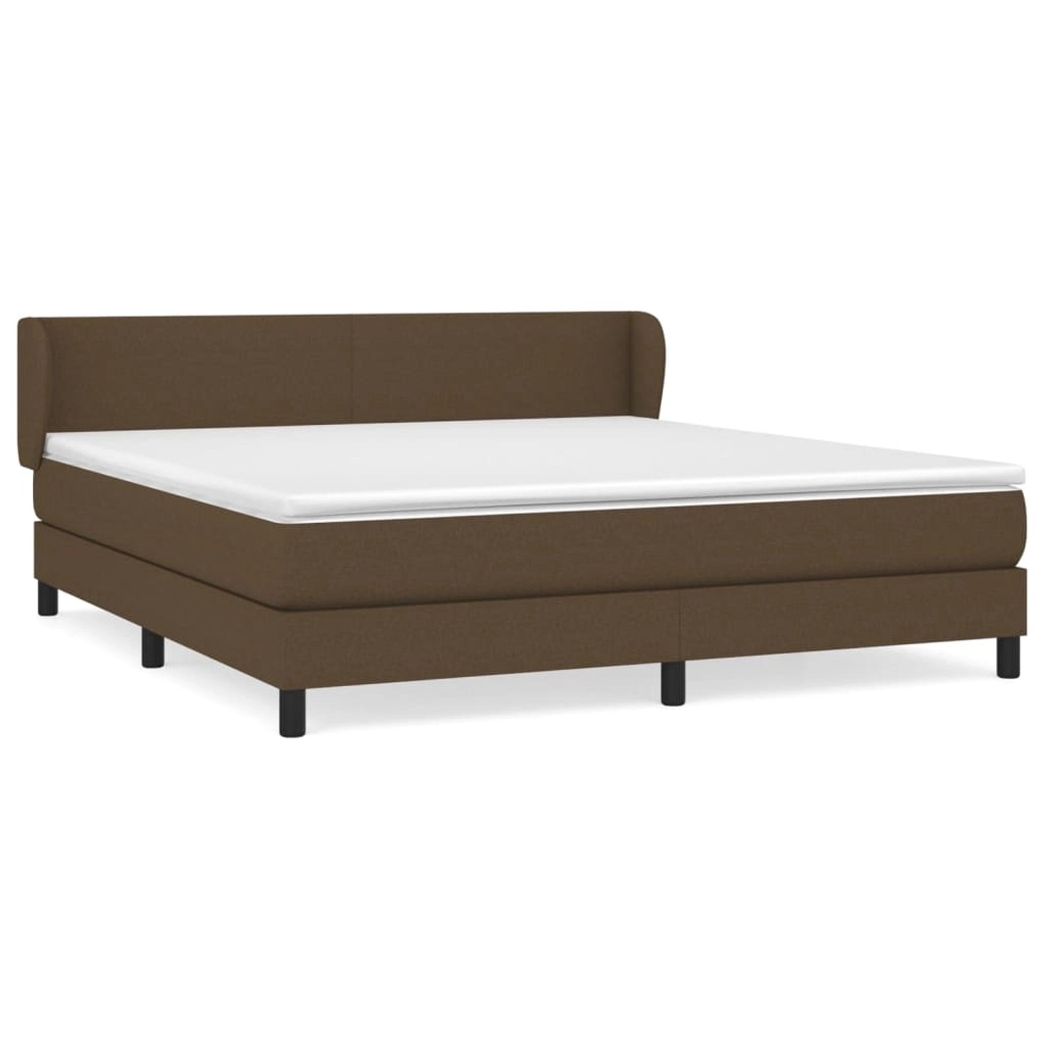 vidaXL Boxspringbett mit Matratze Dunkelbraun 180x200 cm Stoff1468008