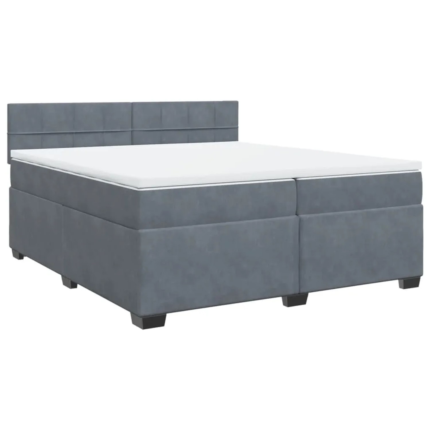 vidaXL Boxspringbett mit Matratze Dunkelgrau 200x200 cm Samt2099297