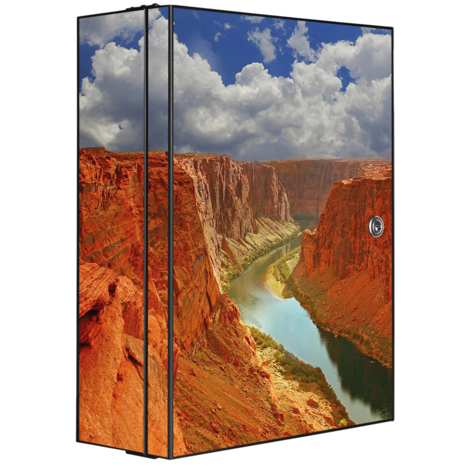 Banjado XXL Medizinschrank Abschliessbar 35x46x15cm Arzneischrank Anthrazit Aus Metall Mit Motiv Motiv Grand Canyon