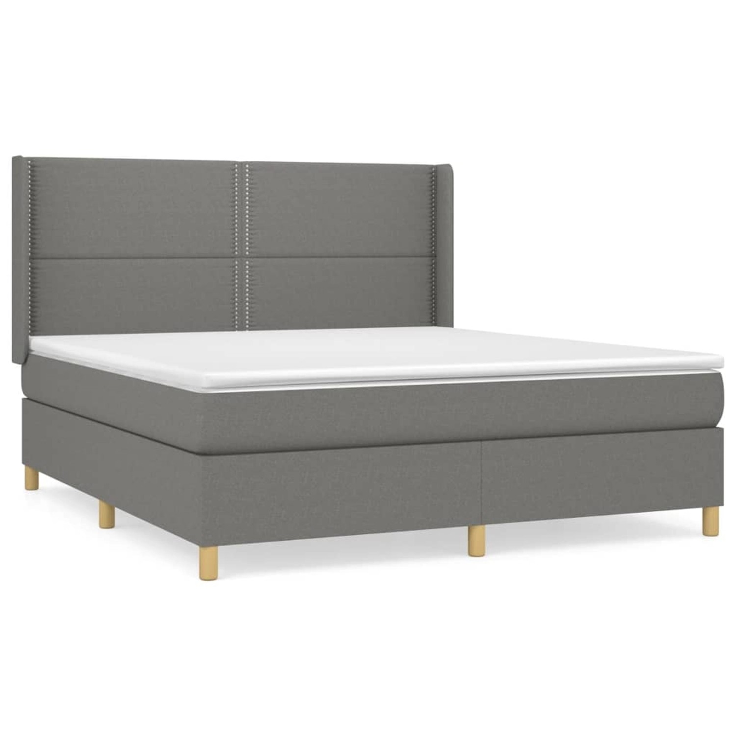 vidaXL Boxspringbett mit Matratze Dunkelgrau 180x200 cm Stoff1380120