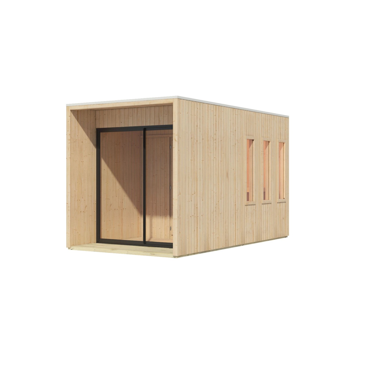 Chillroi 73mm Saunahaus Belmira Inklusive Saunaofen mit Eingebauter Steuerung 9kW Naturbelassen