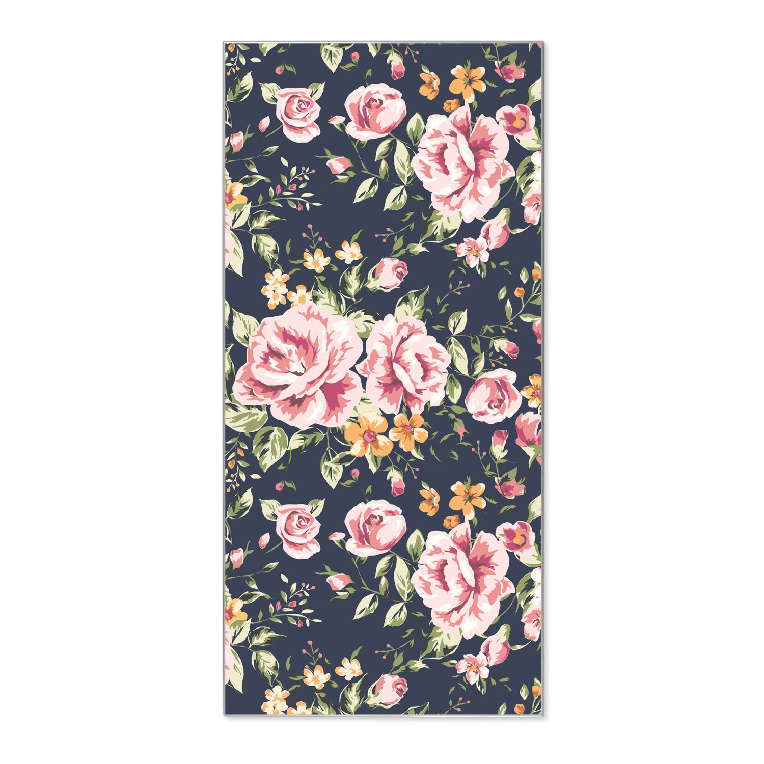 Banjado Magnettafel 37x78cm Magnetwand Silber Aus Metall Magnetpinnwand Pinnwand Inkl. 4 Magnete Motiv Rosen Auf Anthrazit