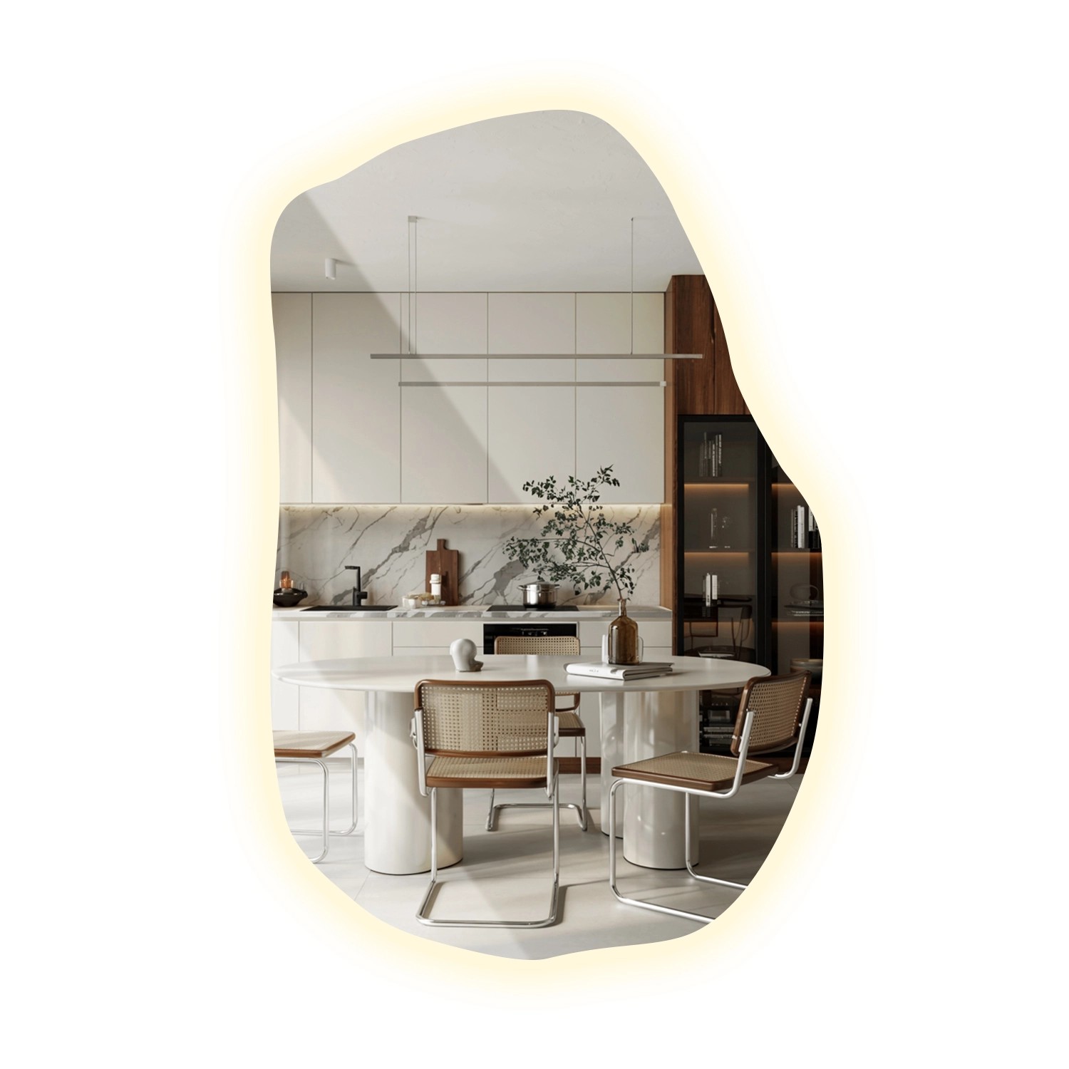 Tulup LED Spiegel Spiegel Unregelmäßige Form LED 70x45,5 cm LED Spiegel UnregelmäßigDesign LED Badspiegel Organisch Neutralweiß 4000K