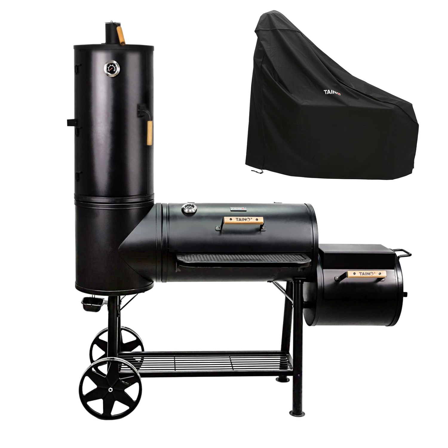 Taino Chief 130kg Smoker Set Abdeckhaube Holzkohle-Grill BBQ