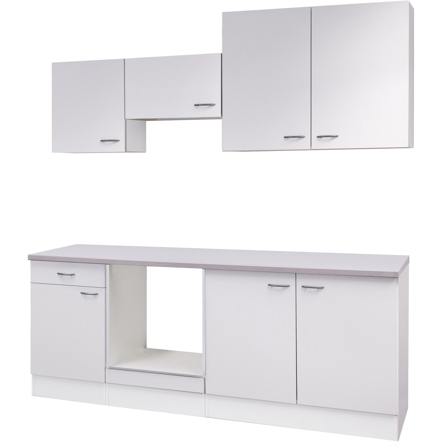 Flex-Well Küchenzeile 210 cm ohne E-Geräte Wito Weiß