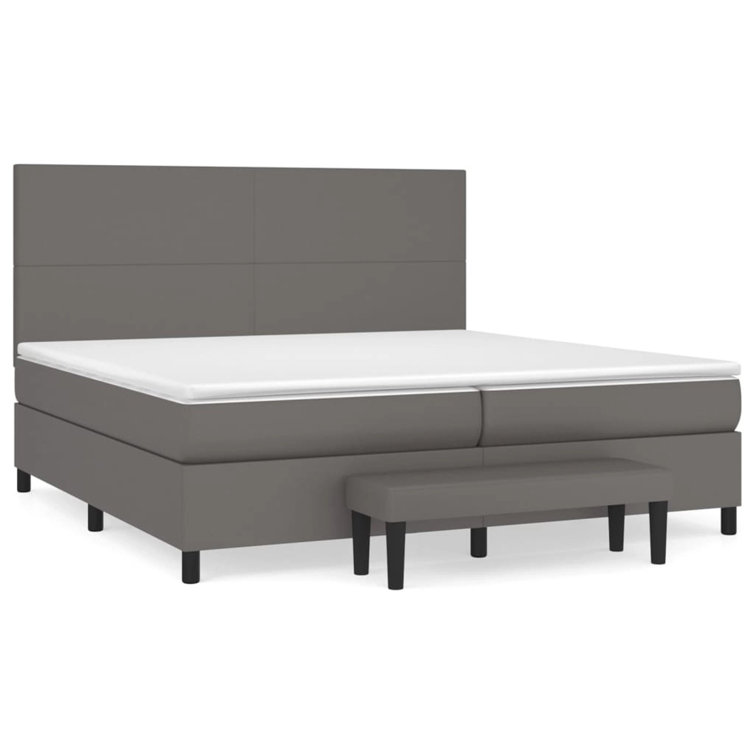 vidaXL Boxspringbett mit Matratze Grau 200x200 cm Kunstleder1469579