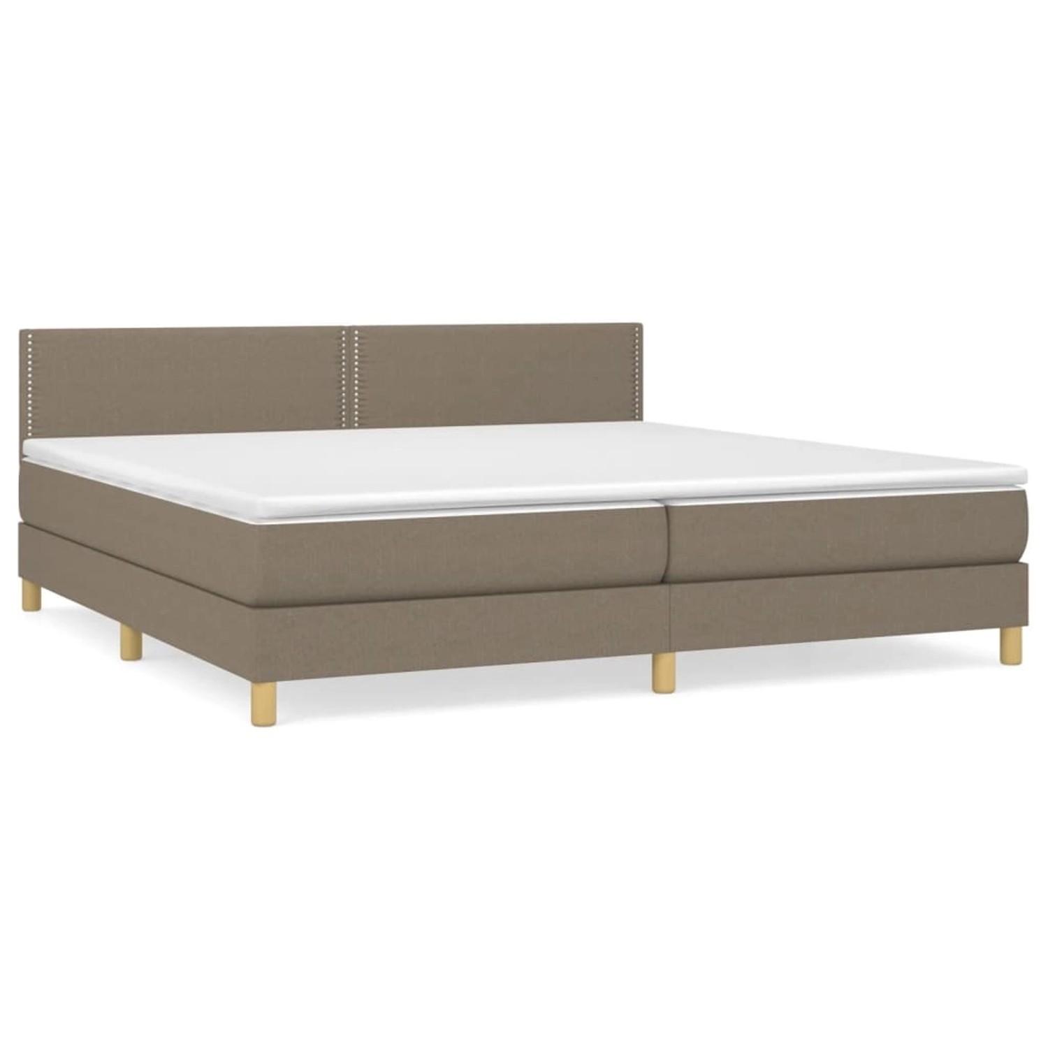 vidaXL Boxspringbett mit Matratze Taupe 200x200 cm Stoff1373183