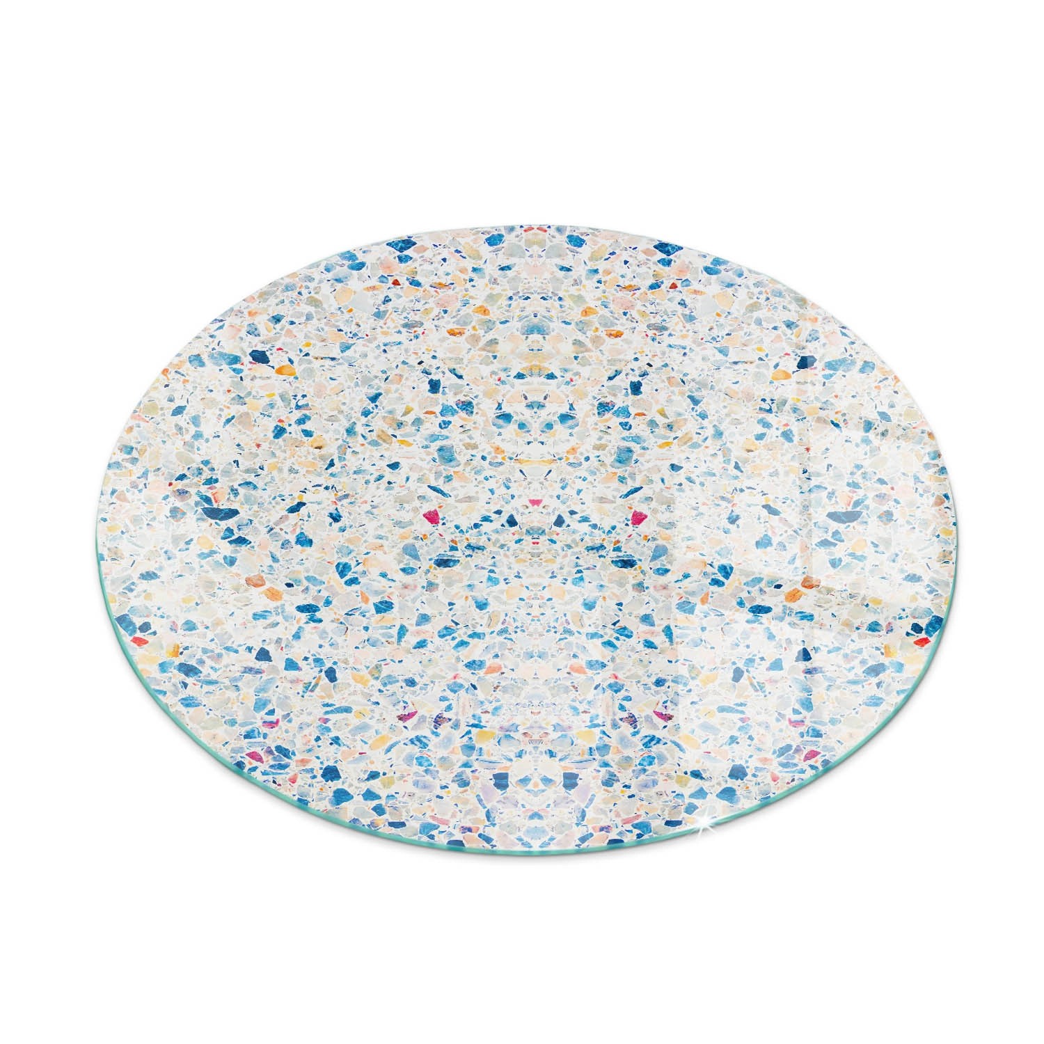 Tulup Glasplatte für Kamin Abstraktes Texturmuster Kaminofen Glas Bodenplatte Runden 60x60 cm Weiß Glasplatte für Kamin Glasbodenplatte für Kaminöfen