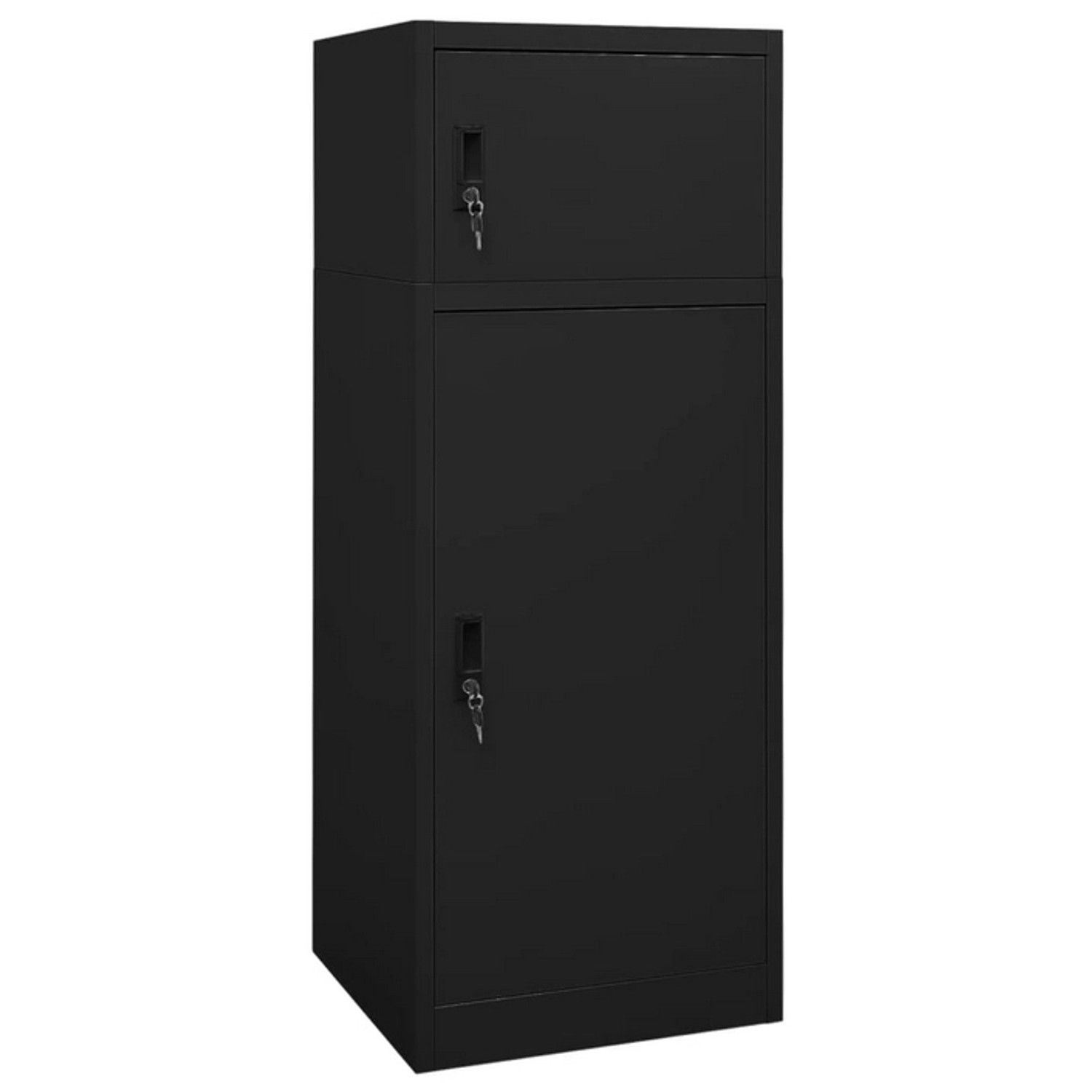 vidaXL Sattelschrank Schwarz 53x53x140 cm Stahl