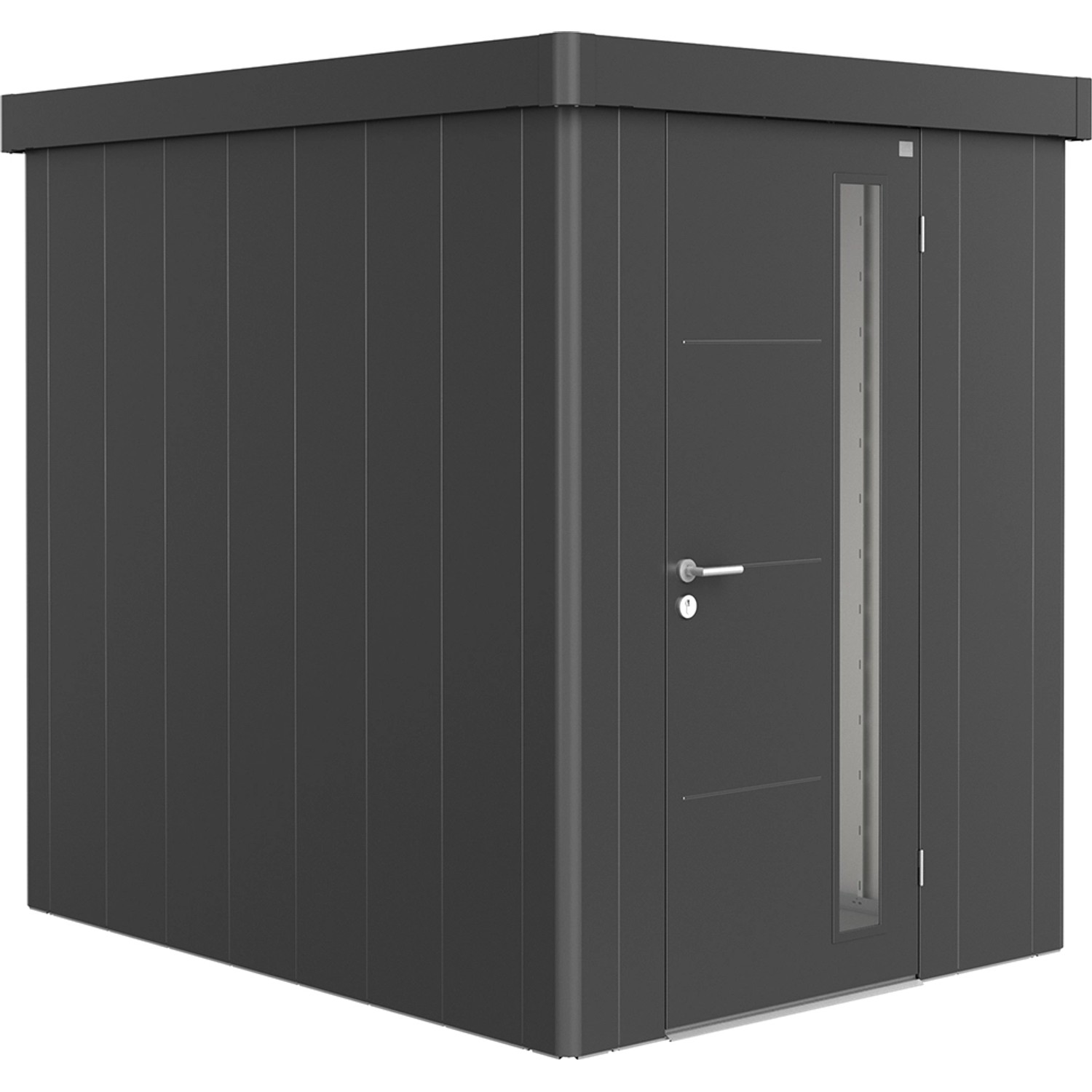 Biohort Gerätehaus Neo 2A Standardtür Quarzgrau-Metallic