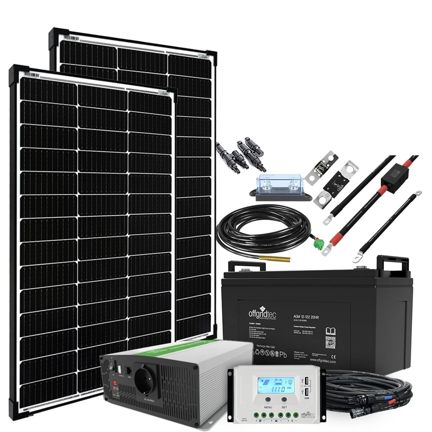 Offgridtec Autark M-Master 200W Solaranlage - 1000W AC Leistung 122Ah AGM Akku