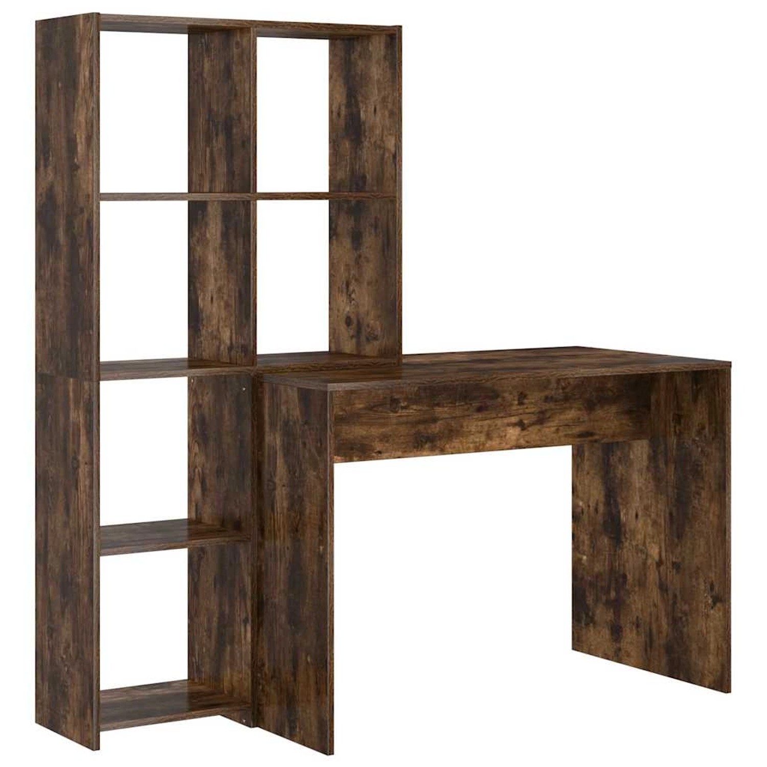 vidaXL Schreibtisch Räuchereiche 138,5 x 55 x 143 cm Holzwerkstoff 3337253