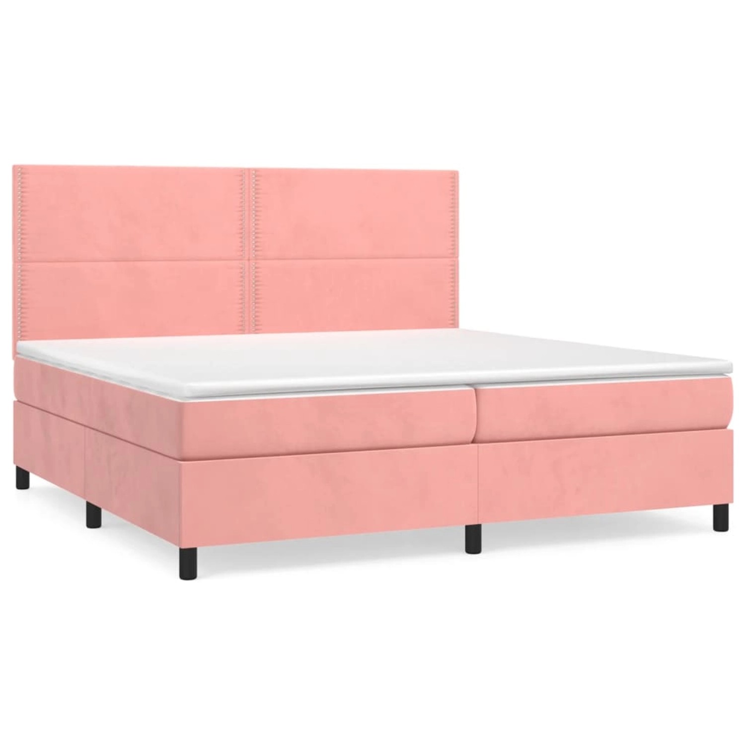 vidaXL Boxspringbett mit Matratze Rosa 200x200 cm Samt1348878