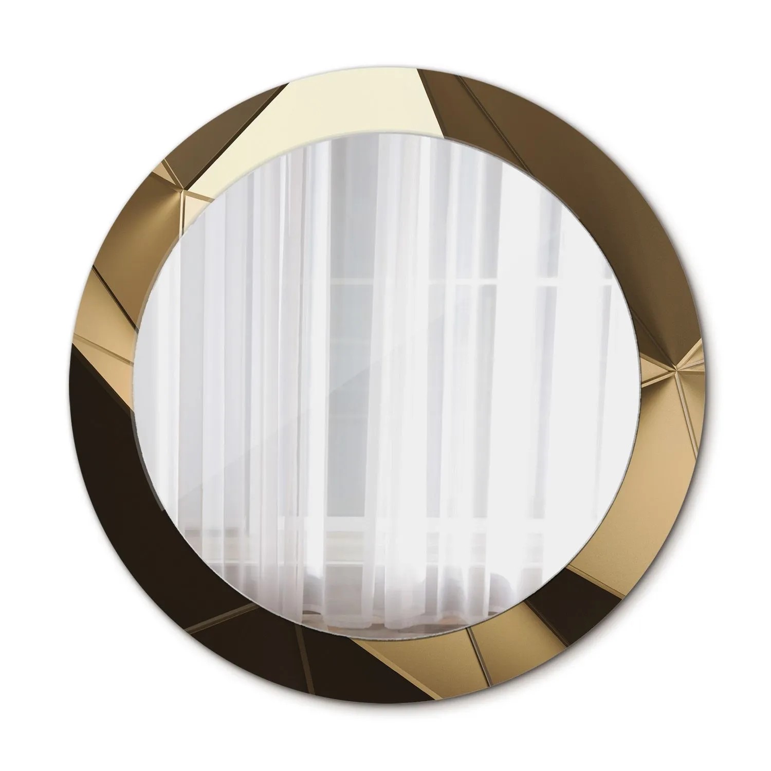 Tulup Bedruckter Spiegel Moderne Abstraktion 70x70 cm Runder Spiegel Bedrucktem Rahmen Dekorative Spiegel Spiegel mit Ornamenten