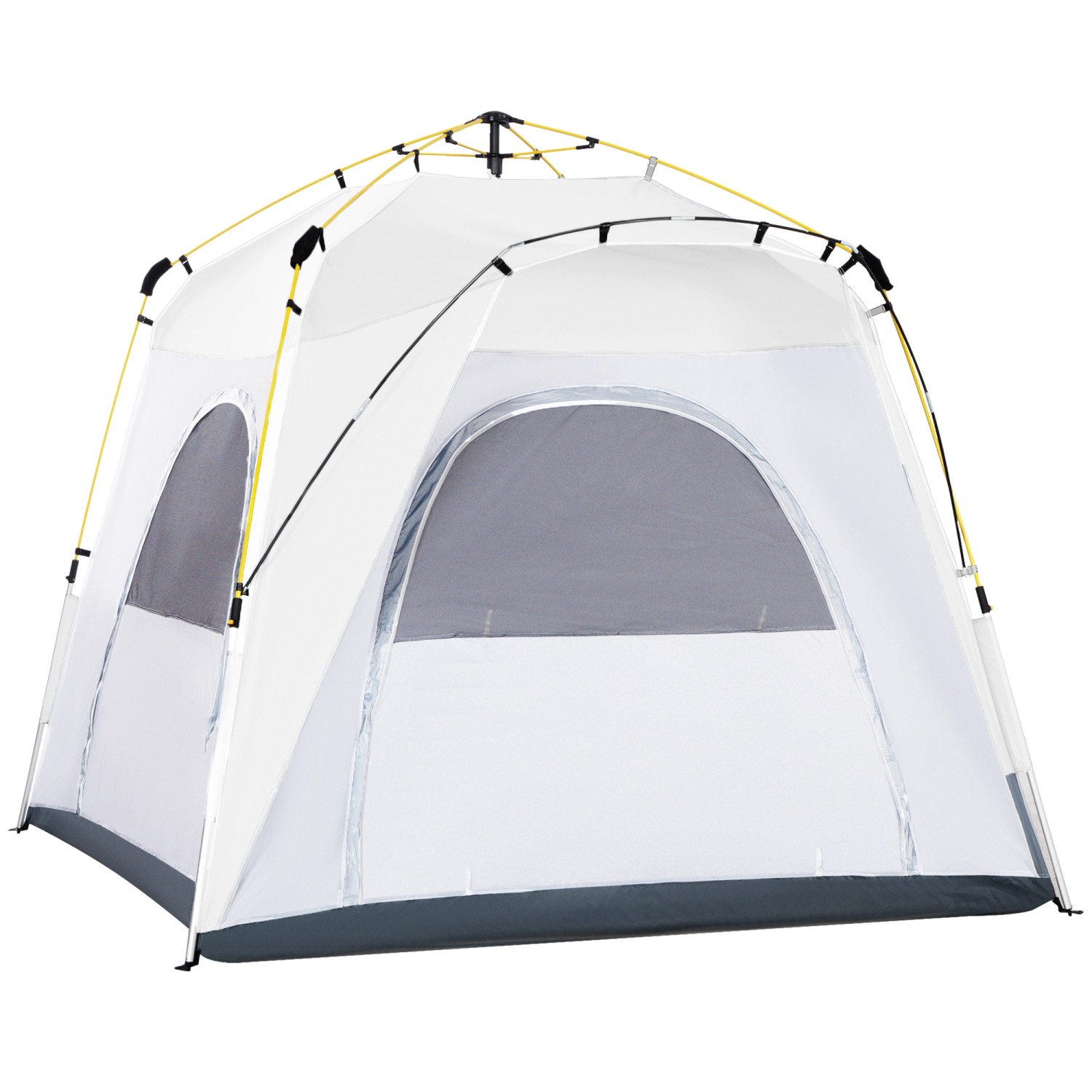 Outsunny Campingzelt Polyester Aluminium Hellgrau 240L x 240B x 199H cm