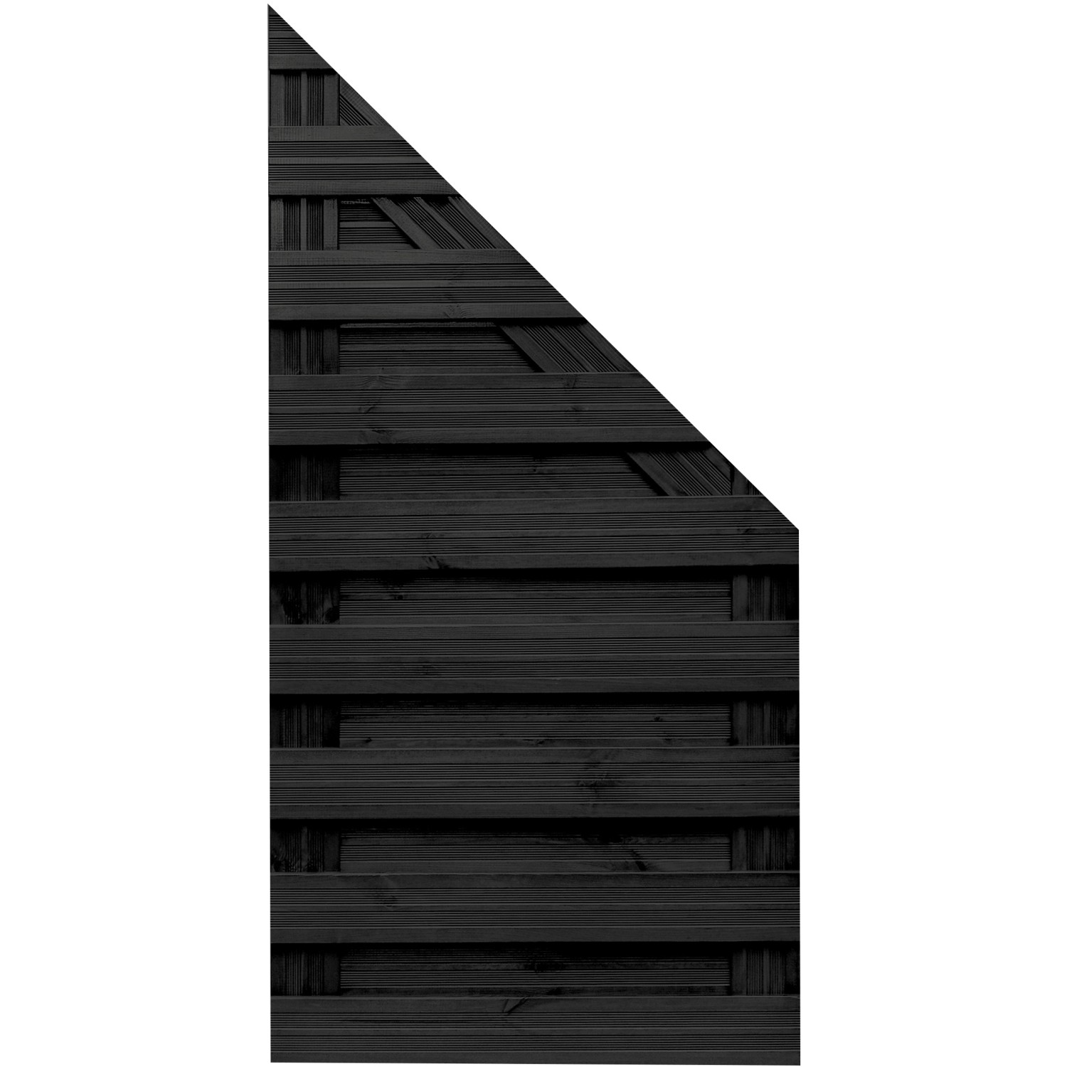 Sichtschutzzaun-Anschlussel. Goch Anthrazit lasiert 180/90 x 90 cm