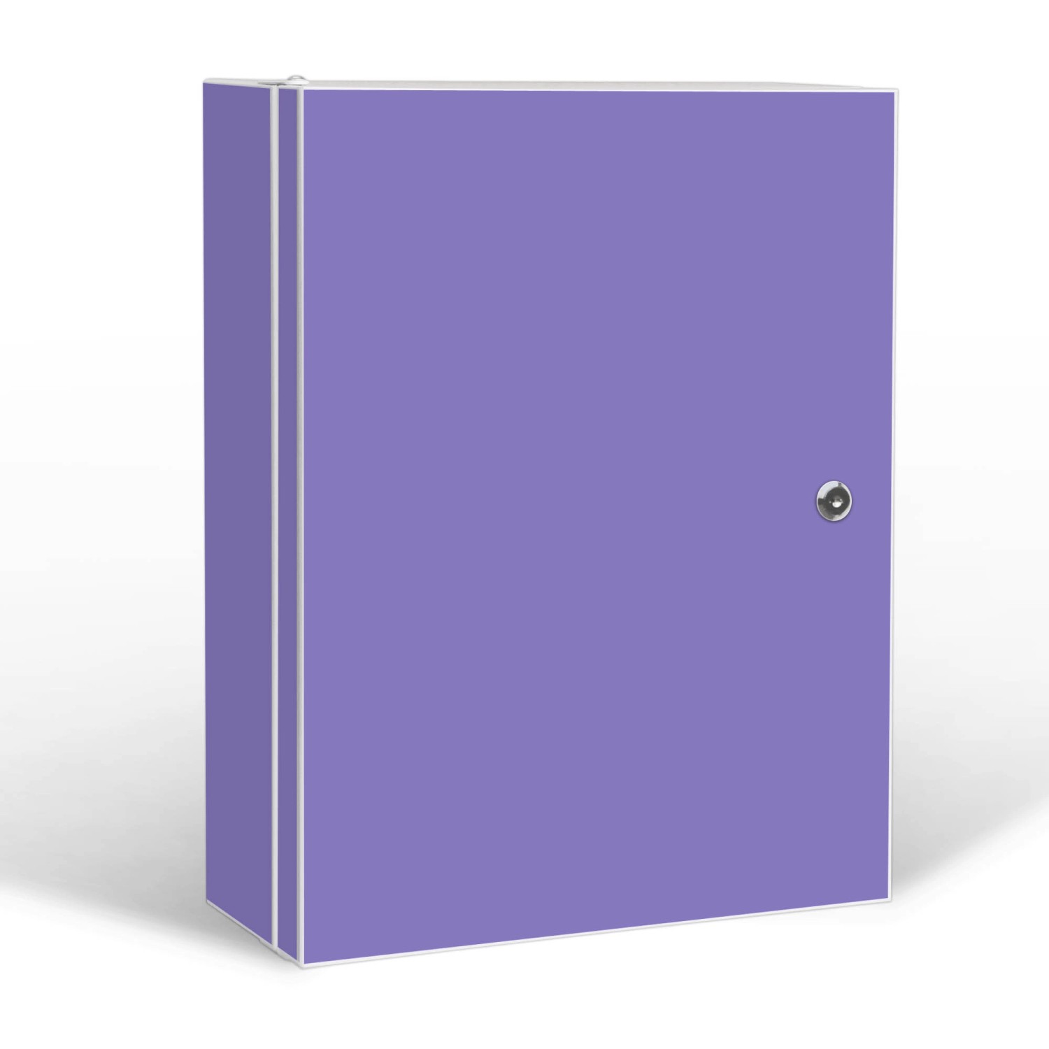 Banjado XXL Medizinschrank Abschliessbar 35x46x15cm Arzneischrank Weiß Aus Metall Mit Motiv Lavendel