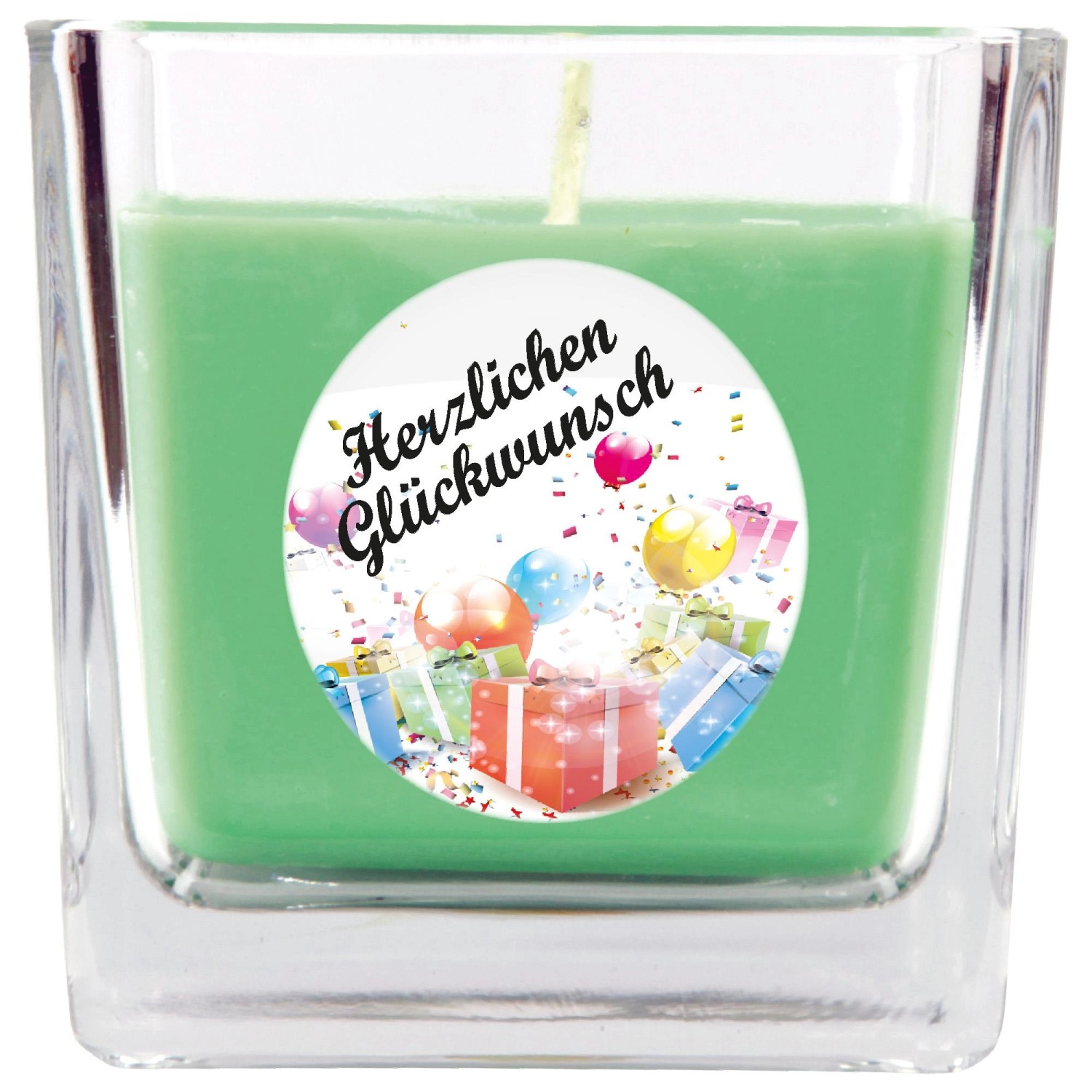 HS Candle Duftkerze & Glas Happy Birthday Viereck Coconut Limes Geschenke