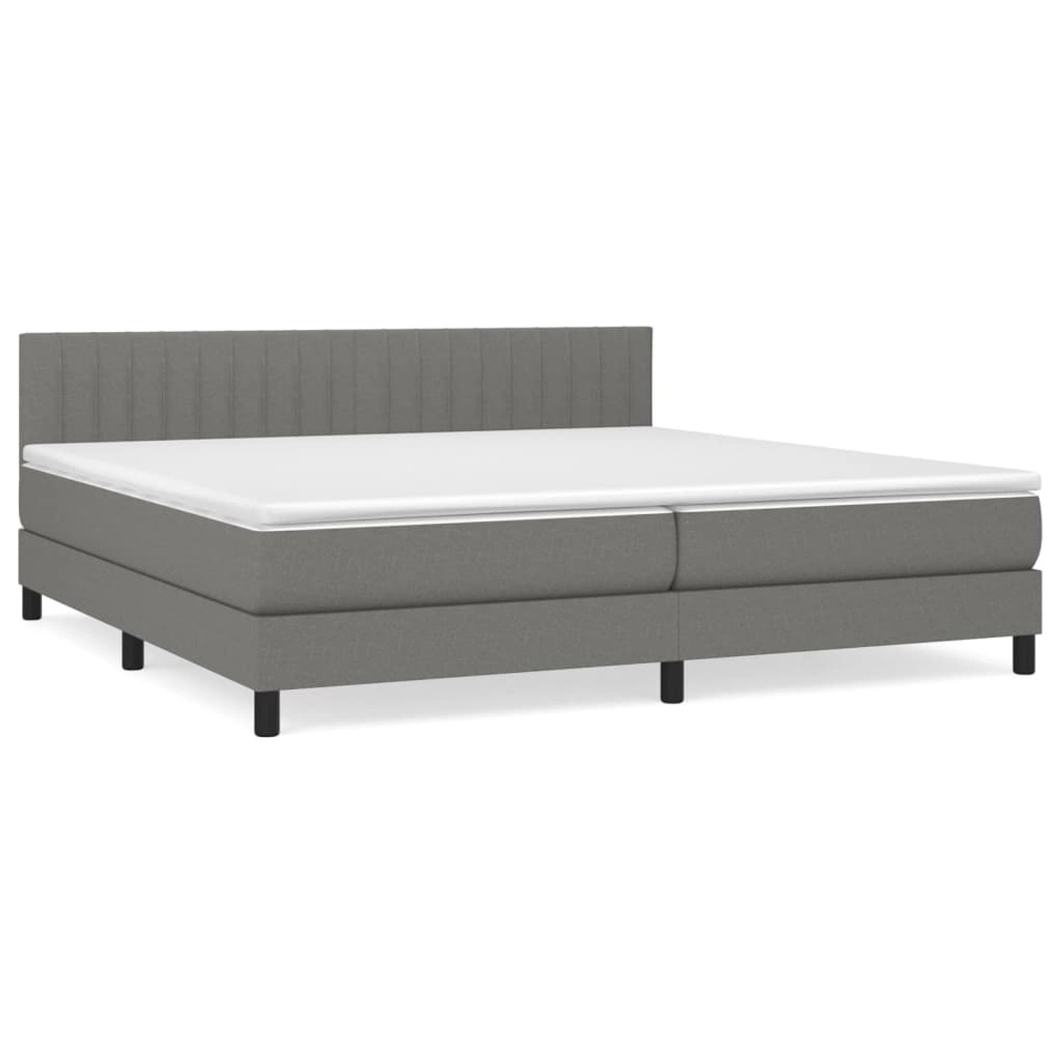 vidaXL Boxspringbett mit Matratze Dunkelgrau 200x200 cm Stoff1389865