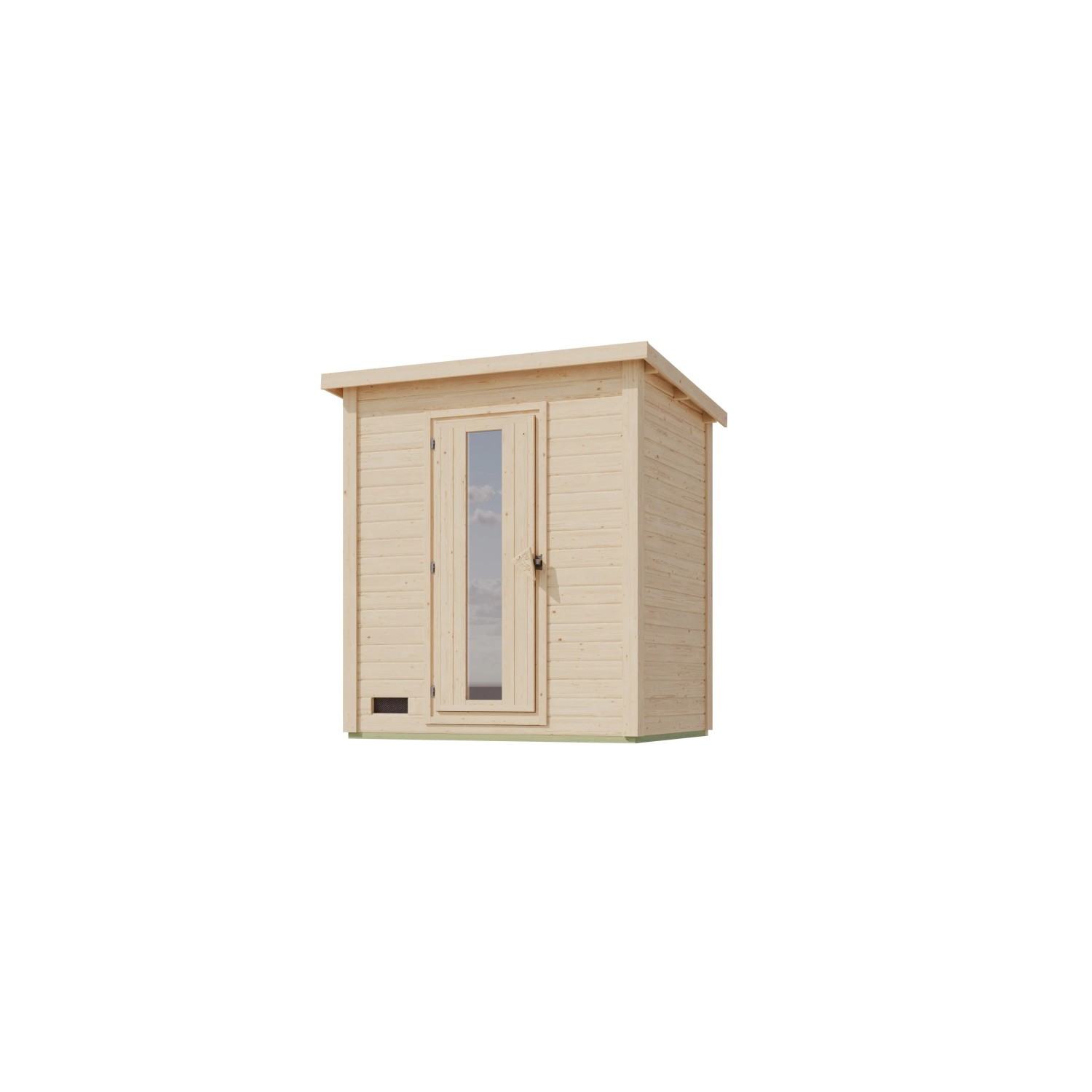 Chillroi 38mm Saunahaus Melo 1 Naturbelassen mit Ofen 9kW Steuerung