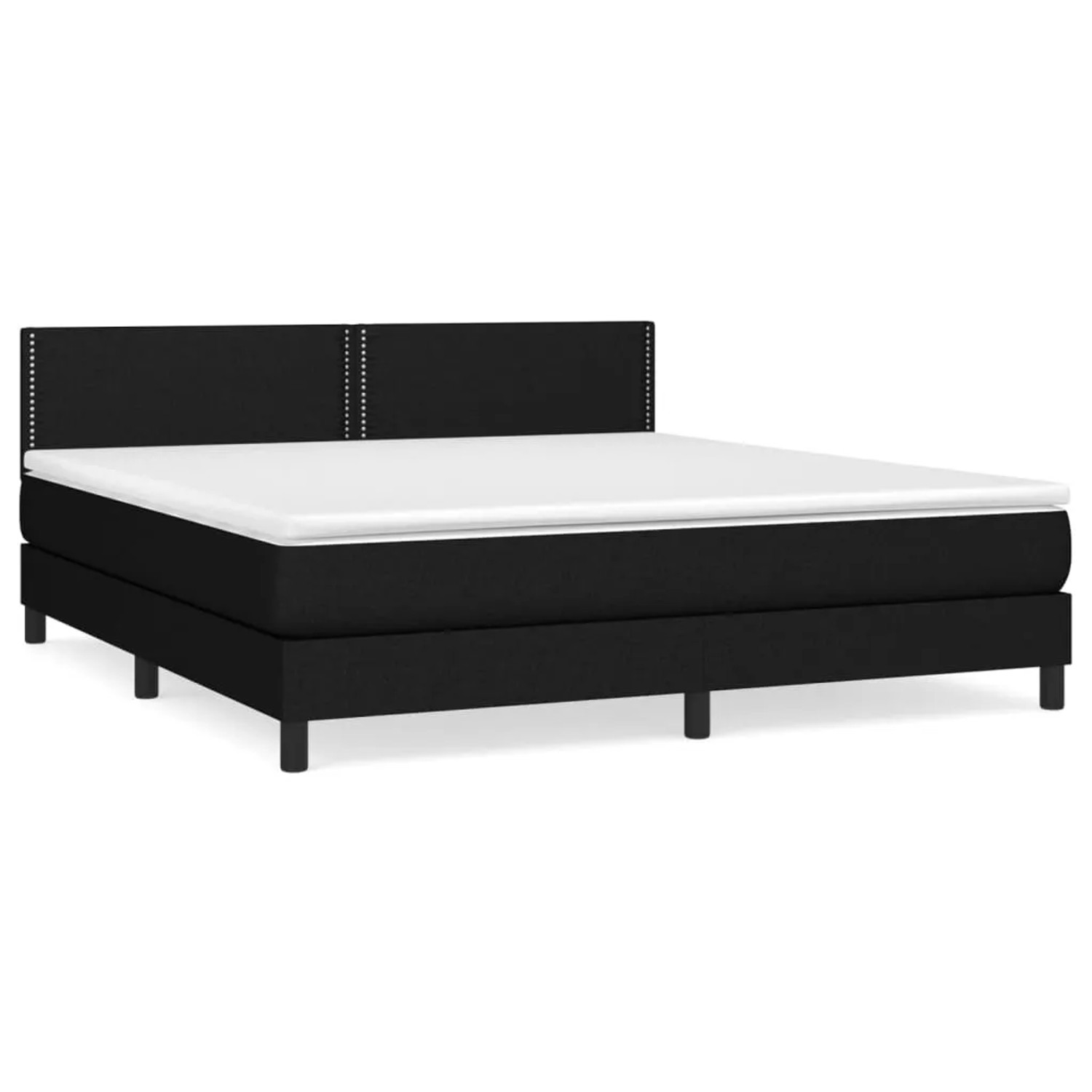 vidaXL Boxspringbett mit Matratze Schwarz 180x200 cm Stoff1468043