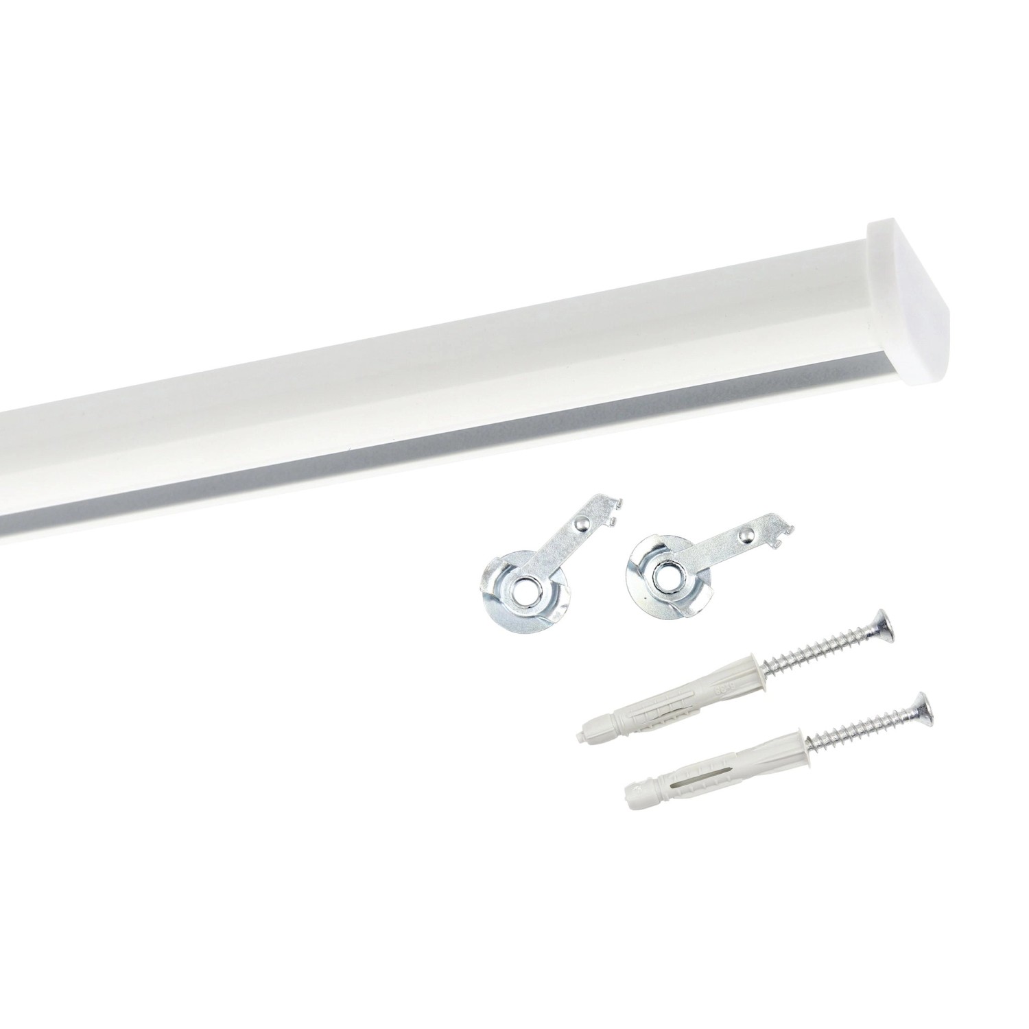 Deco-Raum Gardinenschiene nach Maß 1-Lauf Round Weiß 170cm