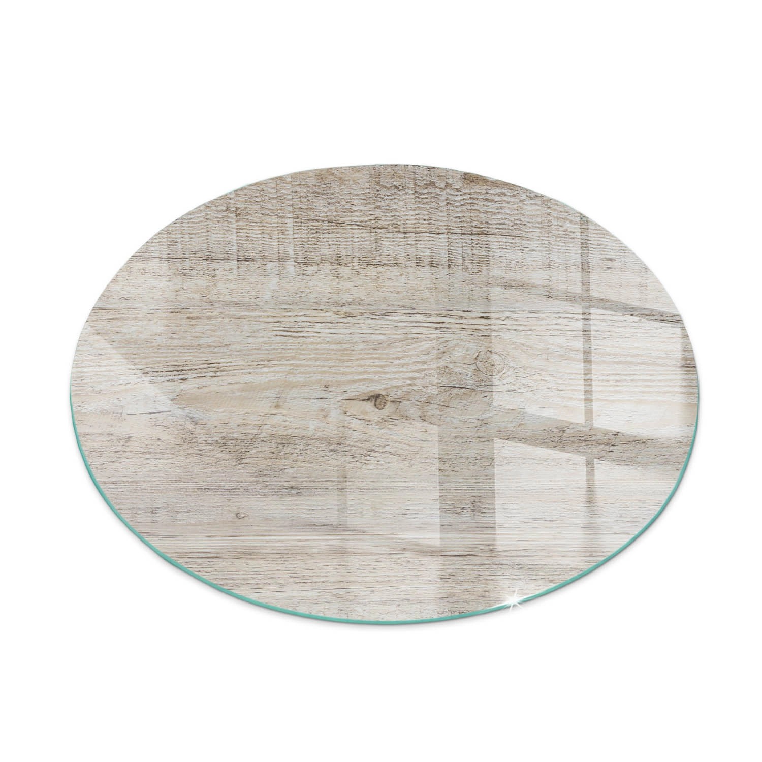 Tulup Glasplatte für Kamin Helle Holzstruktur Glasplatte für Kaminöfen Runden 60x60 cm Beige Glasplatte für Kamin Funkenschutzplatte Kaminöfen