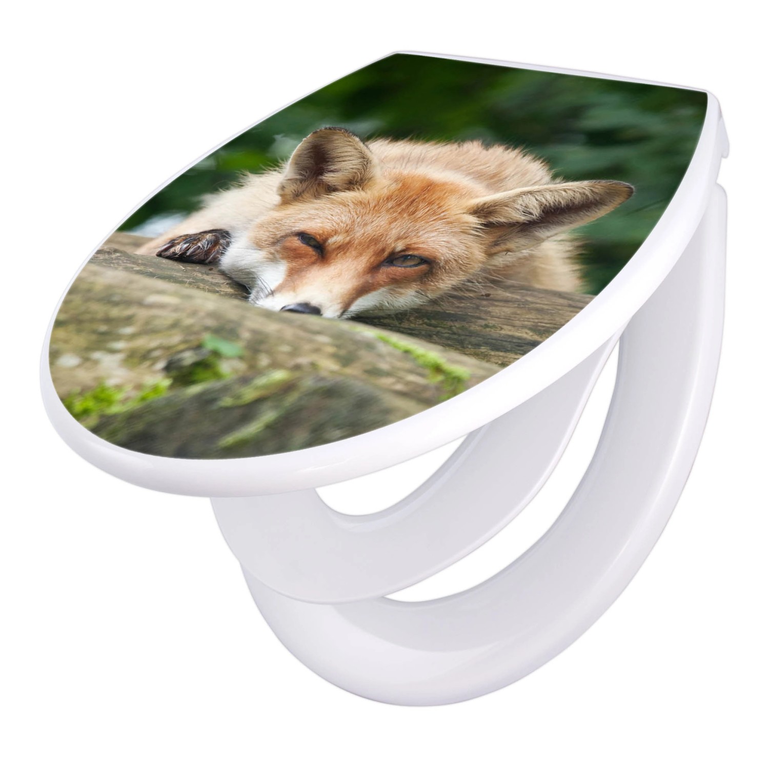 Banjado Familien WC Sitz Mit Absenkautomatik Universeller Klodeckel Mit Kindersitz Hochwertiges Polypropylen Mit Motiv Fuchs Relax