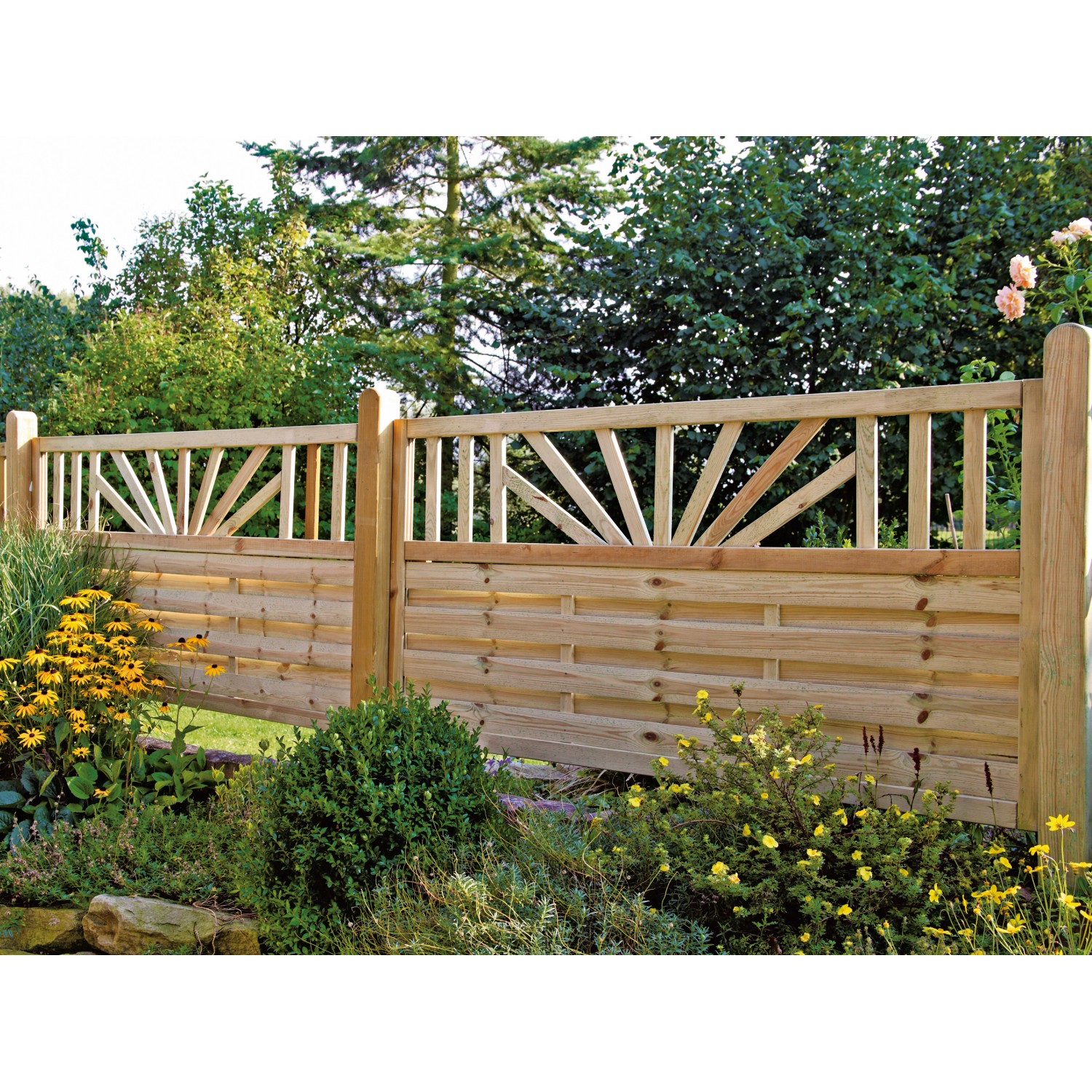 T & J Sichtschutzzaun Freiburg-Serie  180 x 90 cm