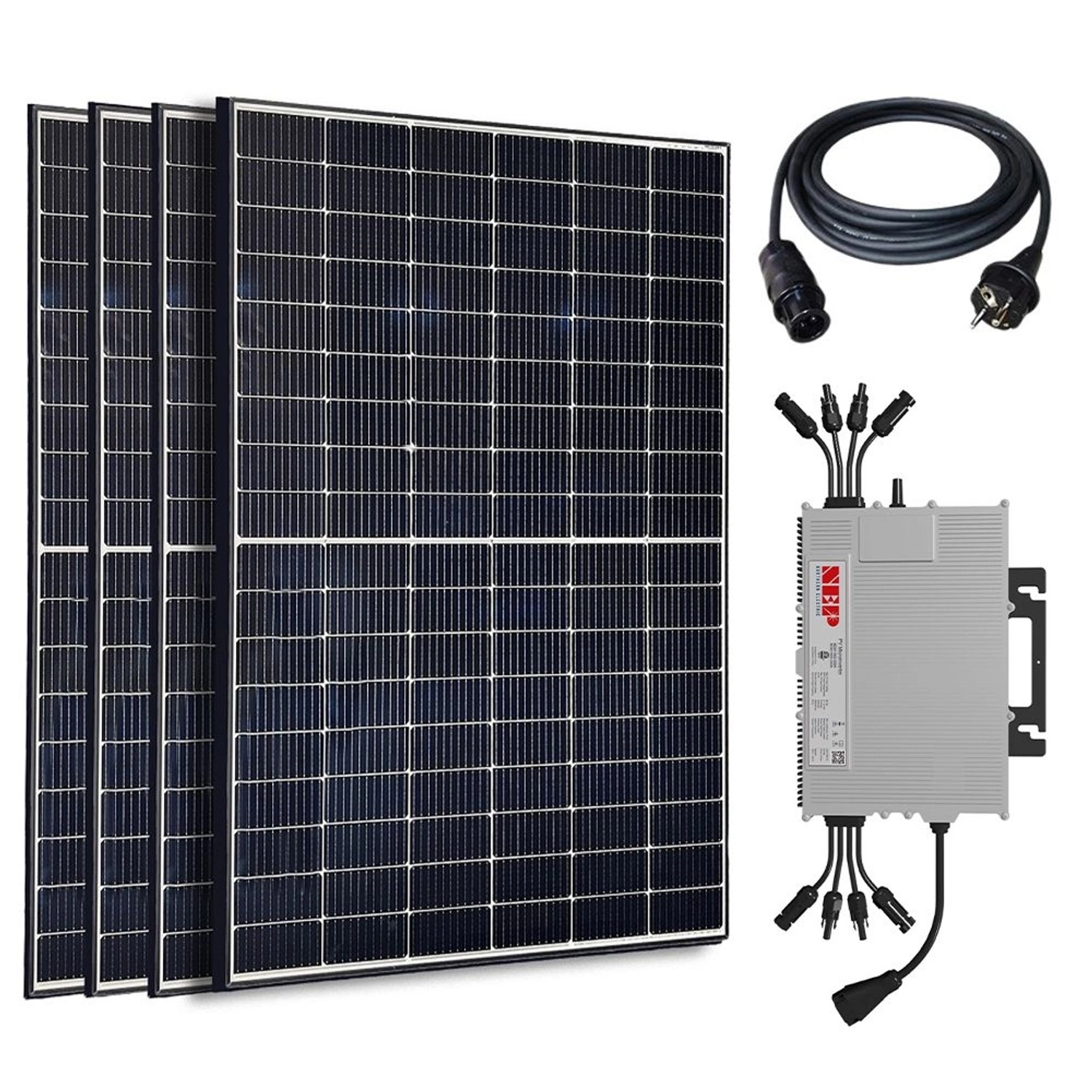 Jet-Line Premium PV-Anlage 1660 W/4x415W mit 1600 W Wechselrichter Drosselbar auf 800W WiFi Smart