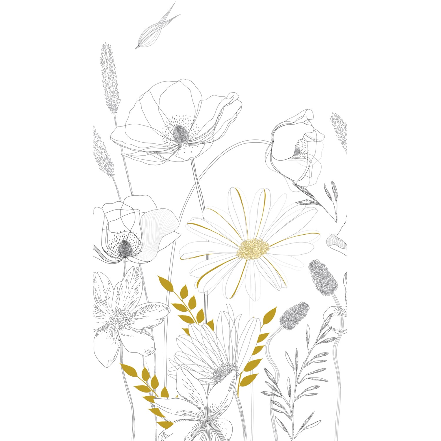 AS-Creation Fototapete Vlies Blumen Weiß-Grau